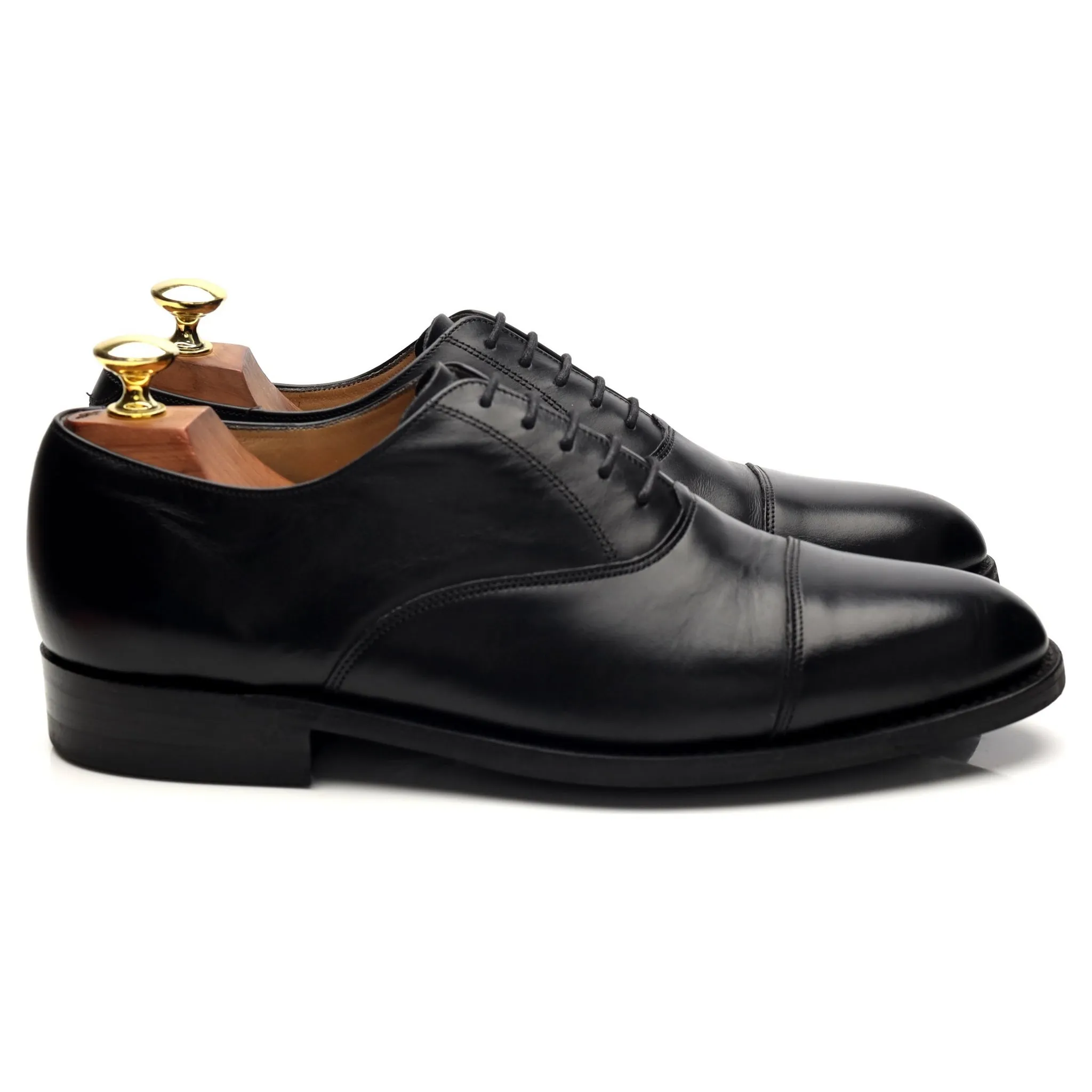 Black Leather Oxford UK 7.5 E Simple Leather