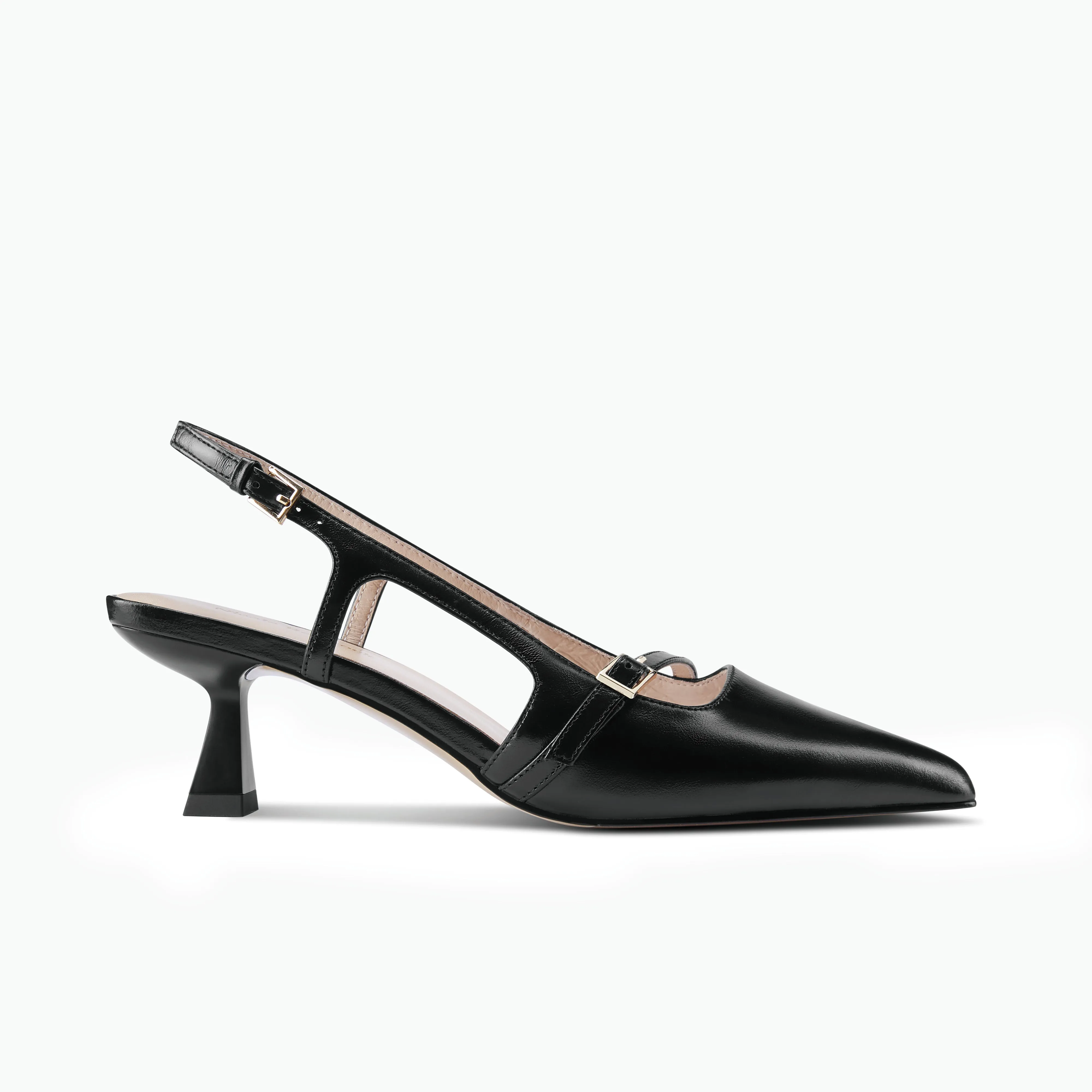 Wedding Party Shoes Sevilla Slingback Heel | Black Leather