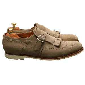 Power Step 'Shanghai' Stone Suede Monk Strap UK 8 F