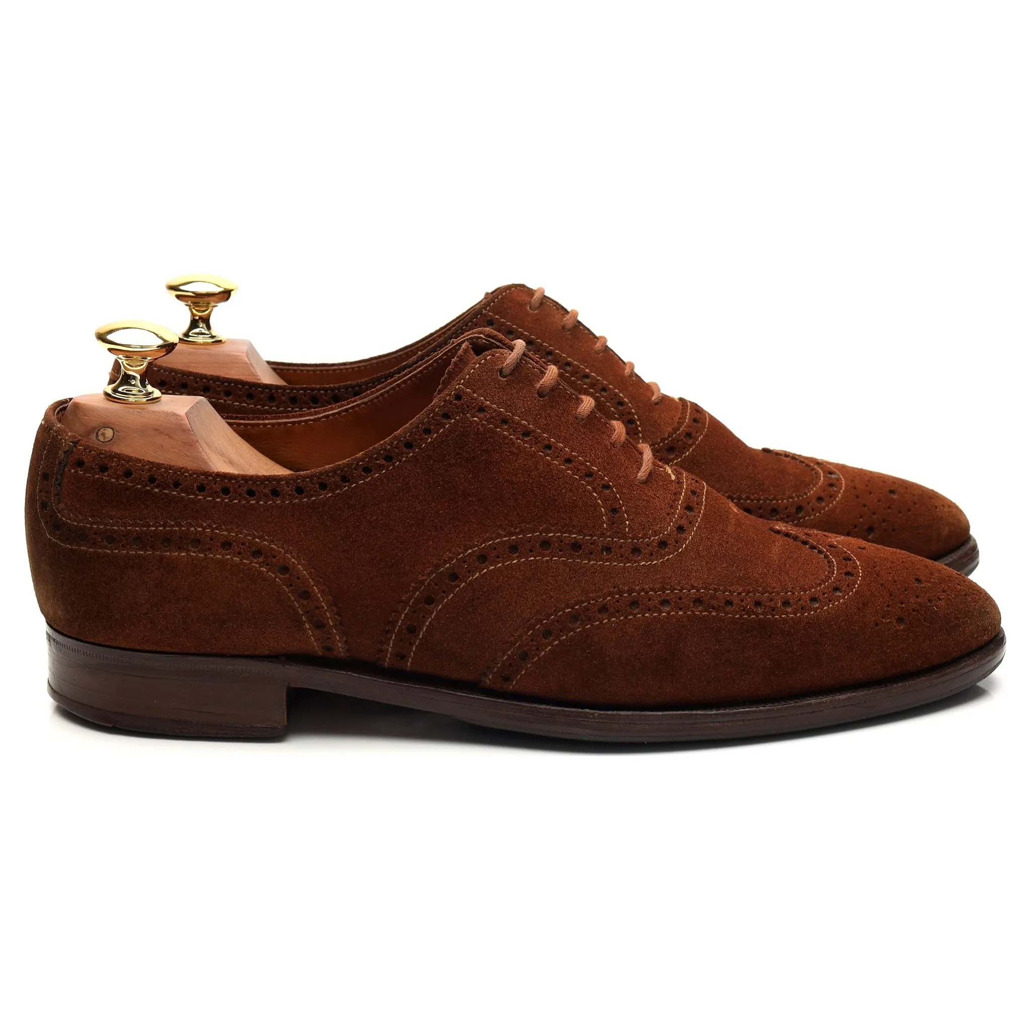 Easy Walk Shoes Timeless Comfort Shipton & Heneage 'Albemarle' Snuff Brown Suede Oxford Brogue UK 6.5 E