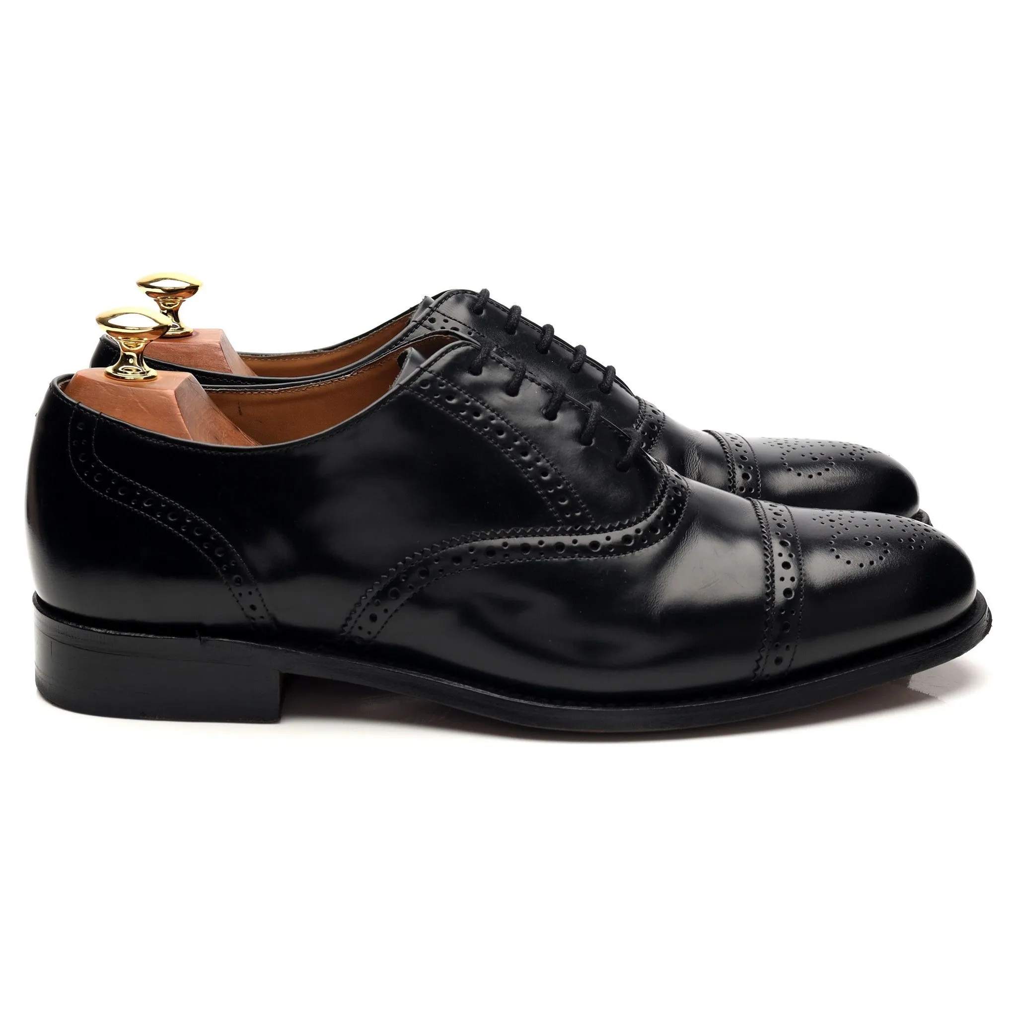 High Comfort 'Gatwick' Black Leather Oxford Brogues UK 9 G
