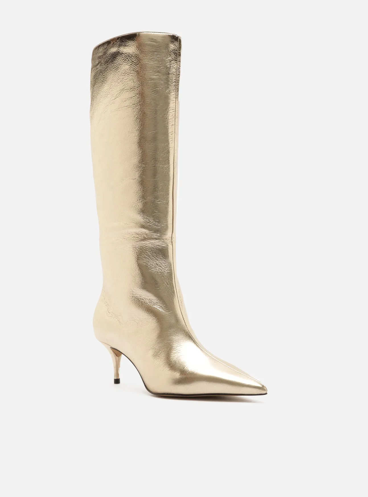 Skye Leather Stiletto Boot Casual Heeled Boots