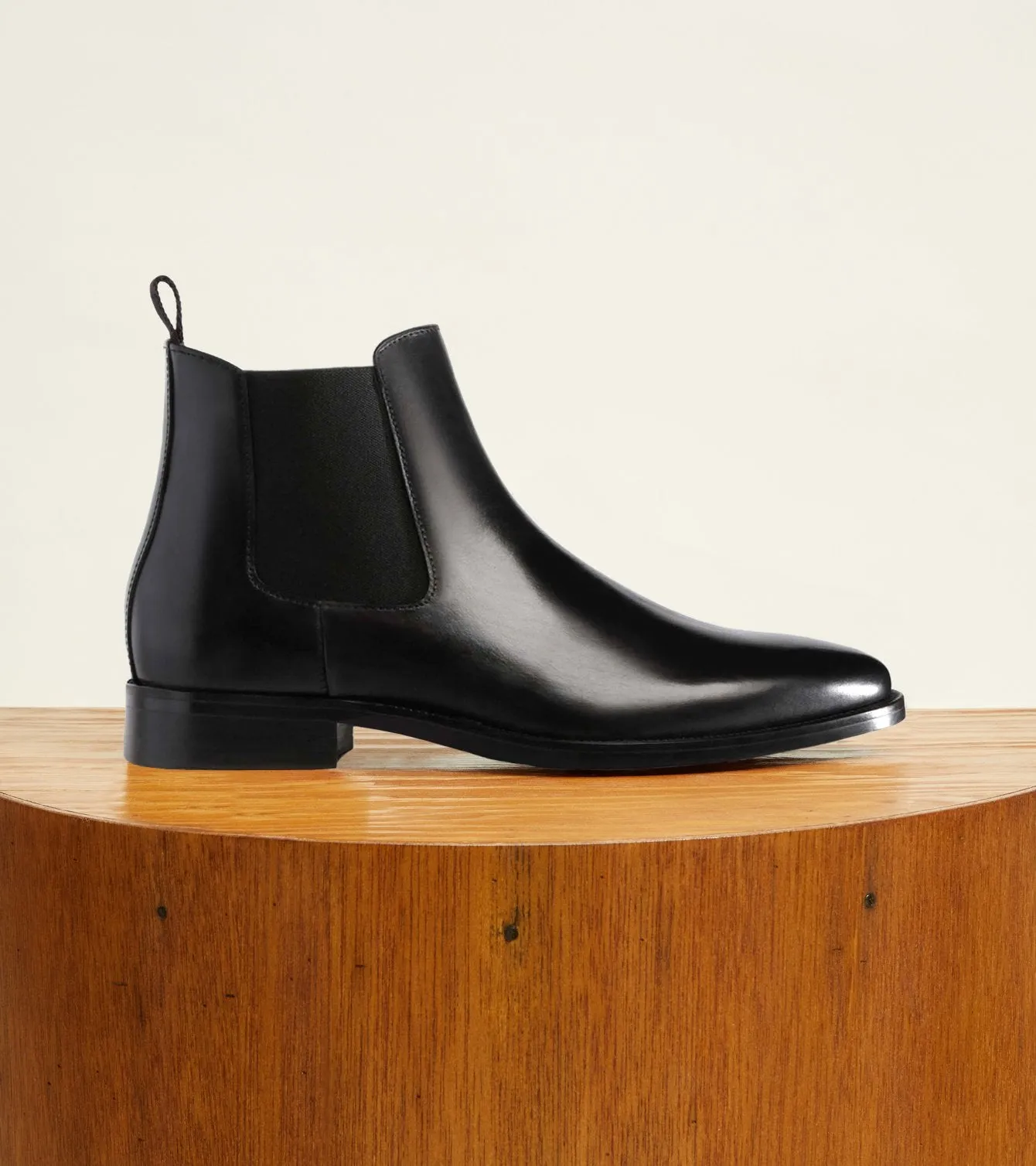 Black Polished Leather