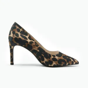 Nemesis 78mm Heel | Leopard Print Satin Heeled Evening Sandals