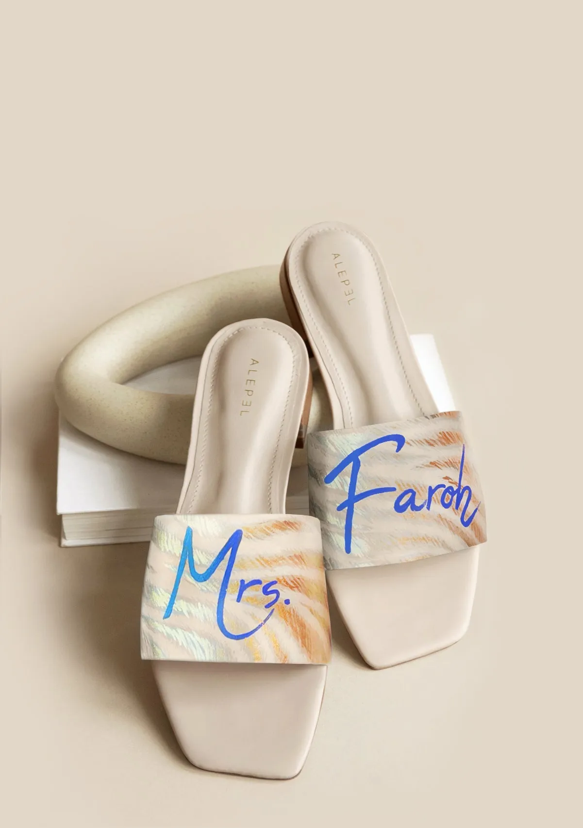 Slip Resistant Sole Beige Square Custom Design