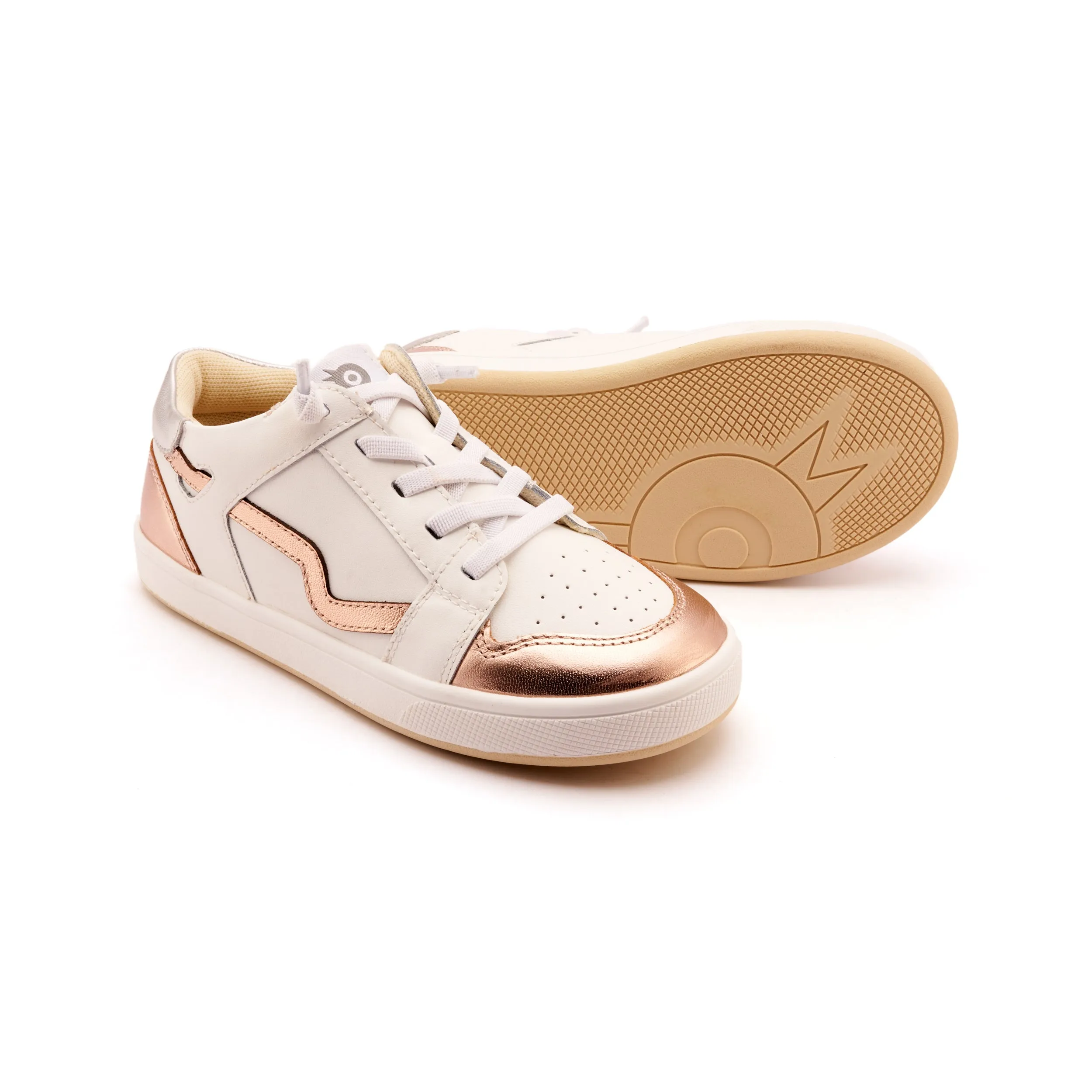 Slippers Old Soles Girl's Field Runner Casual Shoes - Snow / Copper / Silver