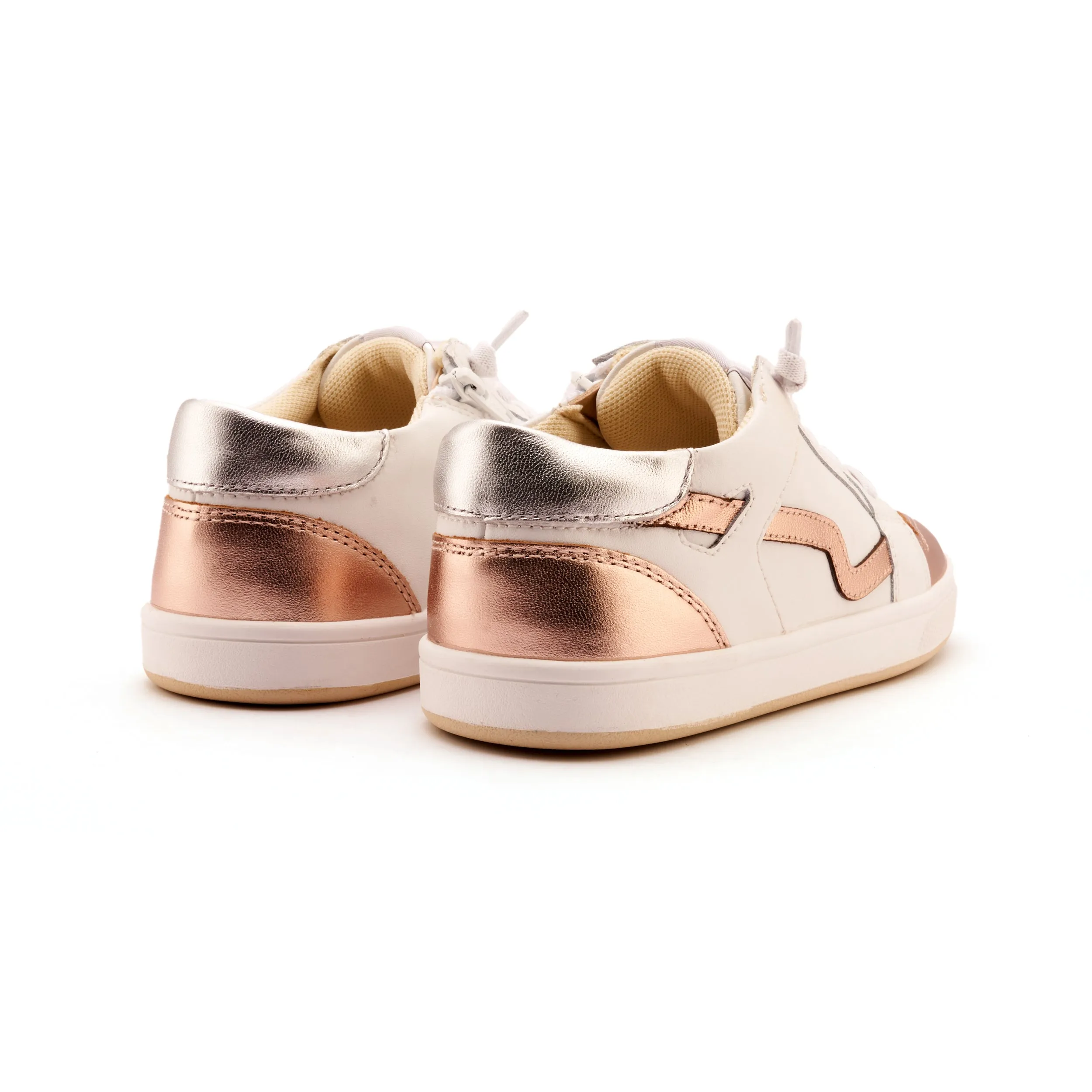 Slippers Old Soles Girl's Field Runner Casual Shoes - Snow / Copper / Silver