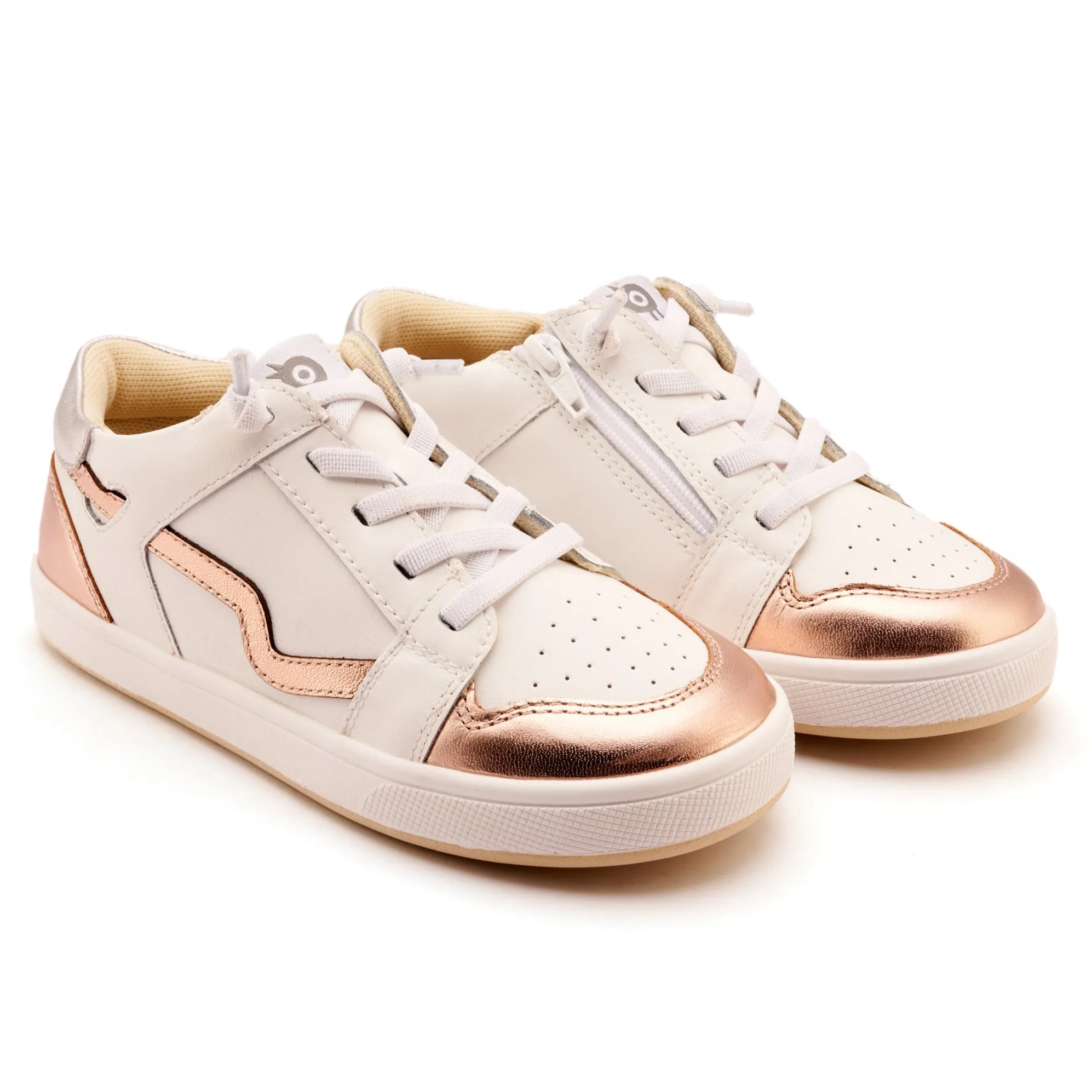 Slippers Old Soles Girl's Field Runner Casual Shoes - Snow / Copper / Silver