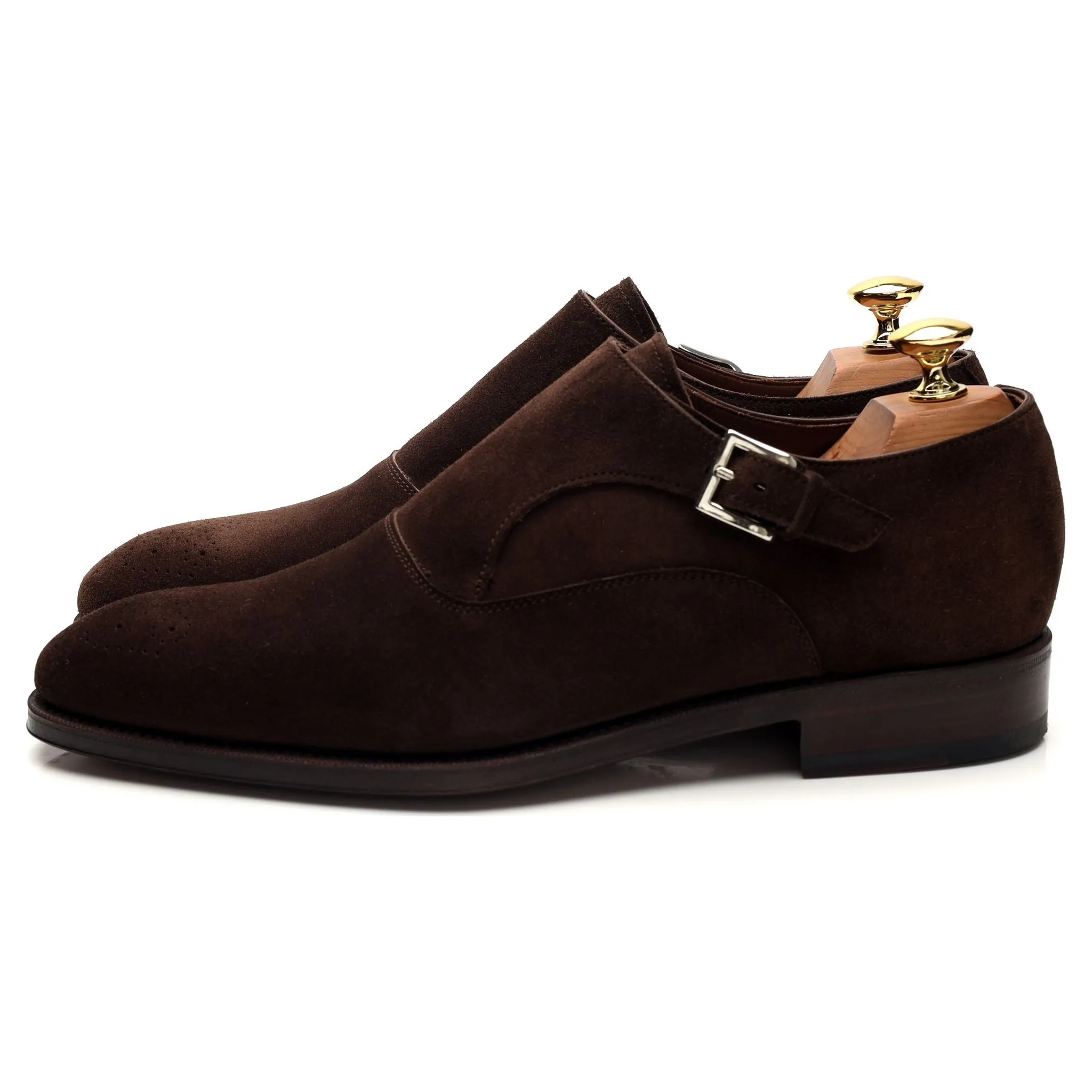 Smooth Fit '80425' Dark Brown Suede Monk Strap UK 7 - 12