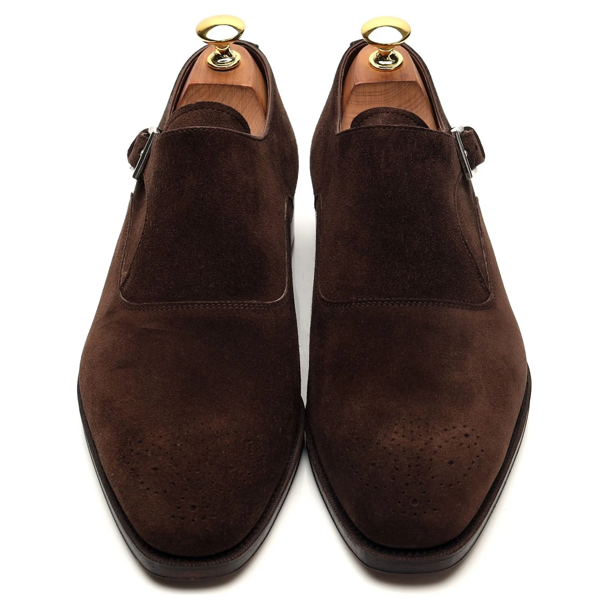 Smooth Fit '80425' Dark Brown Suede Monk Strap UK 7 - 12