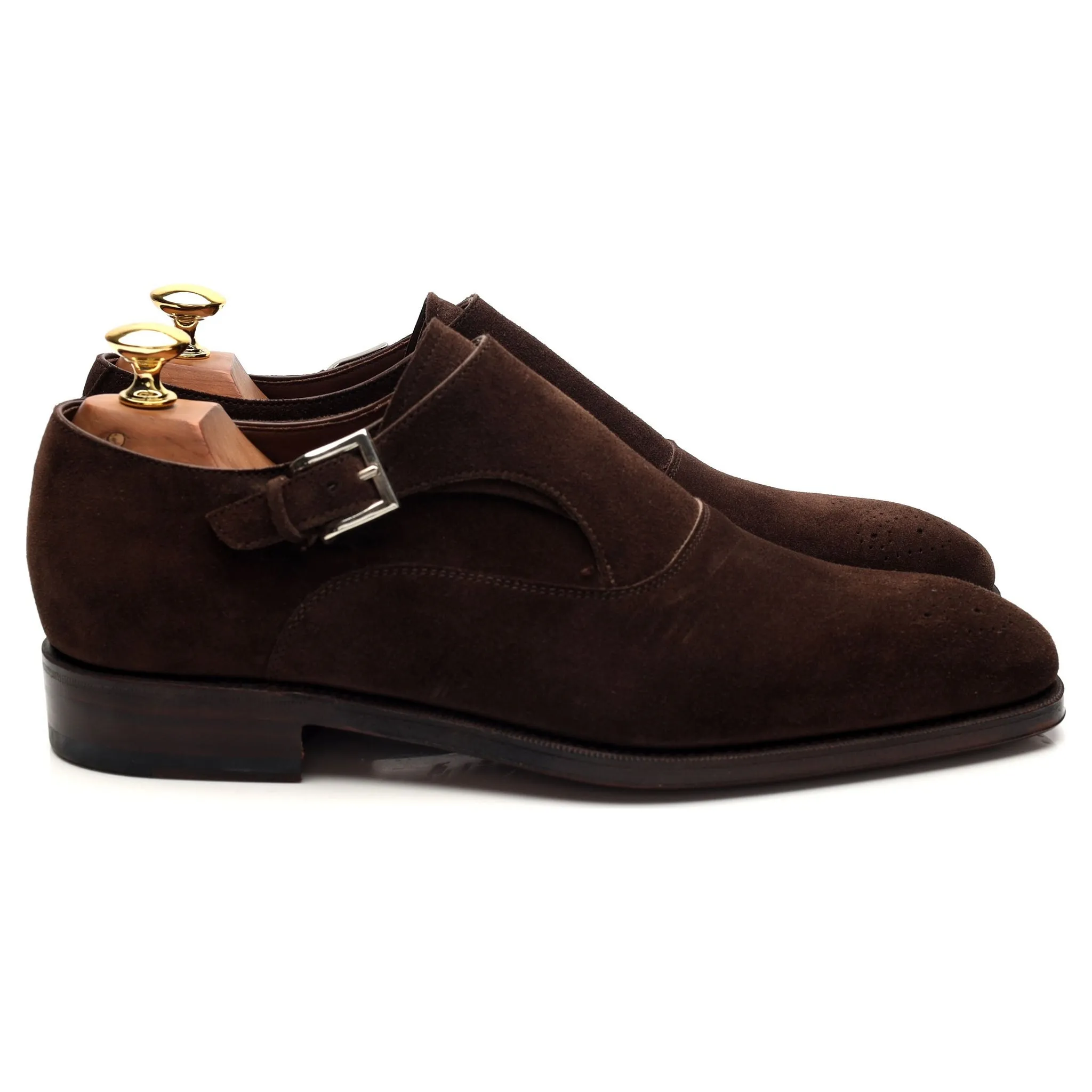 '80425' Dark Brown Suede Monk Strap UK 7 - 12 Refined Shape