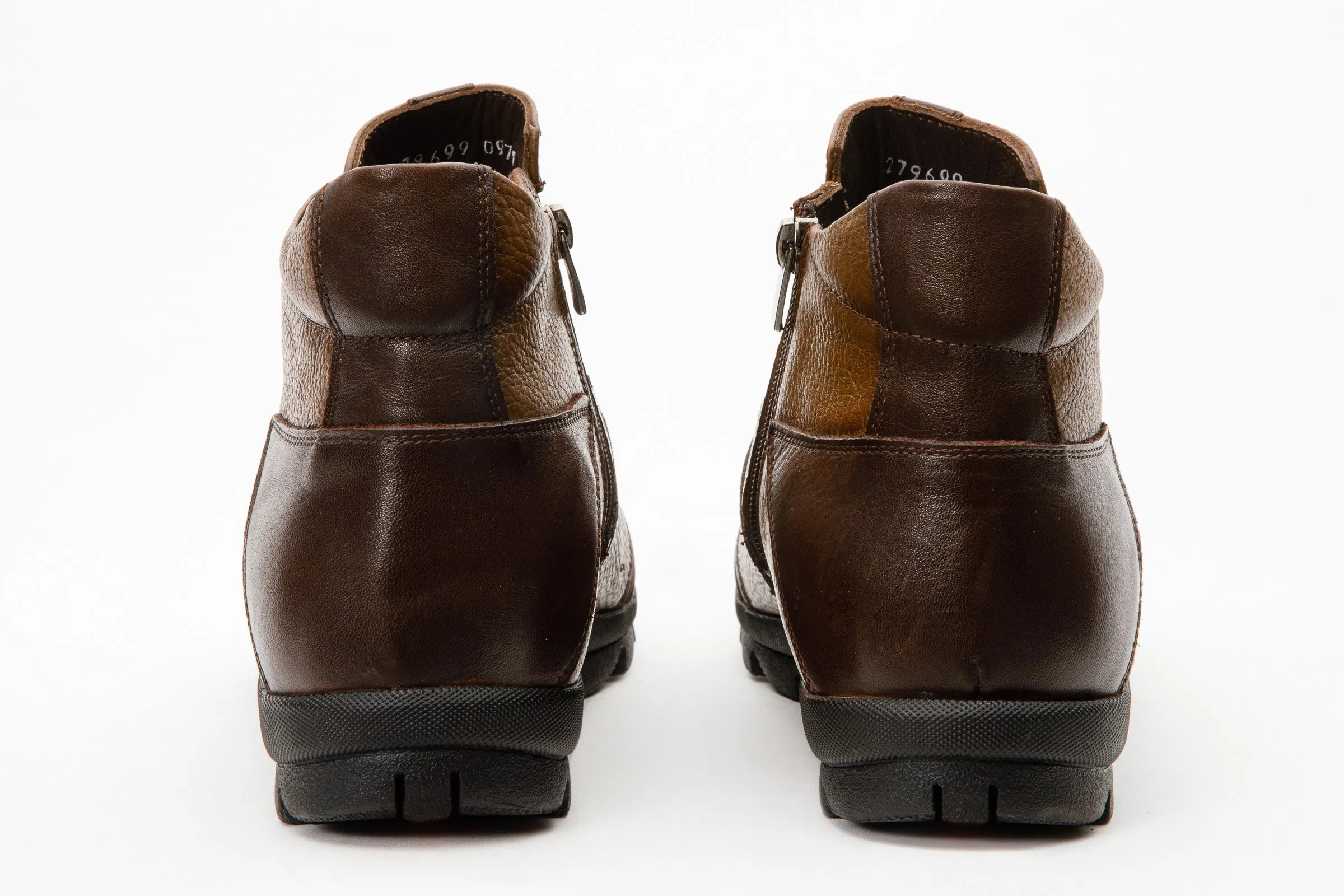 Snow-Step The Montreal Brown Leather Casual Zip-Up Ankle Men Boot
