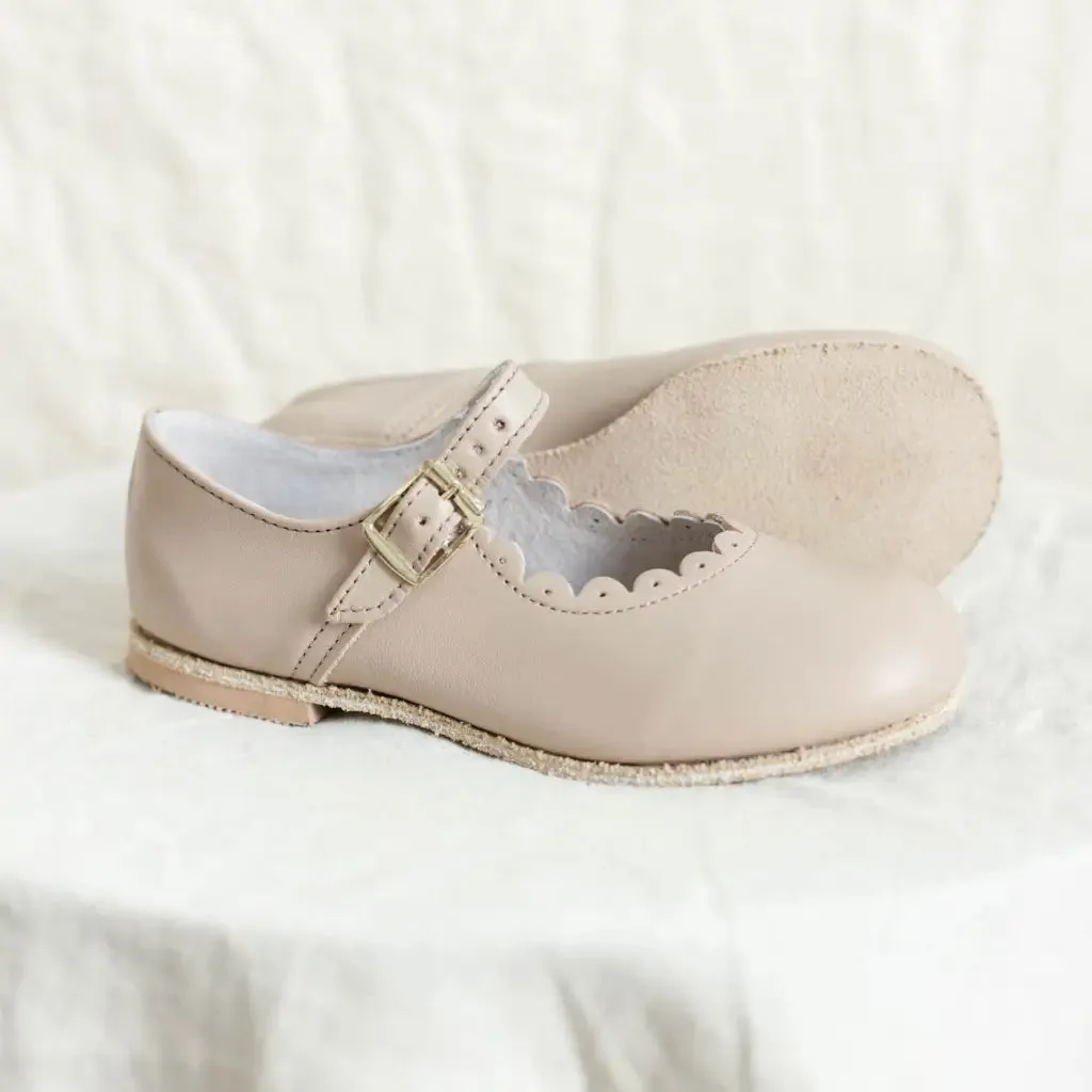 Social Media Buzz Scalloped Mary Jane - Truffle