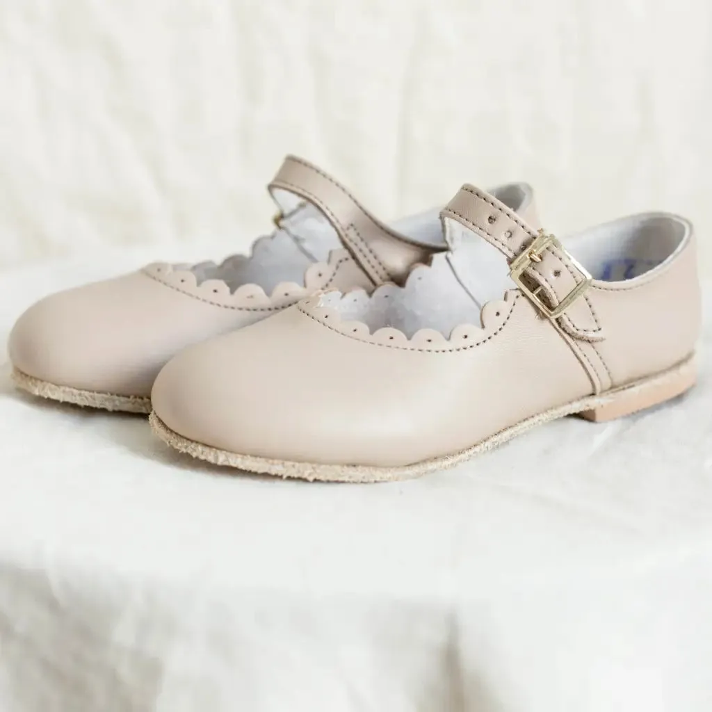 Social Media Buzz Scalloped Mary Jane - Truffle