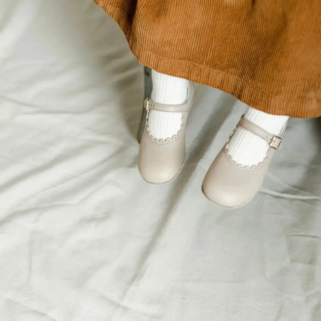 Durable kids' items Scalloped Mary Jane - Truffle