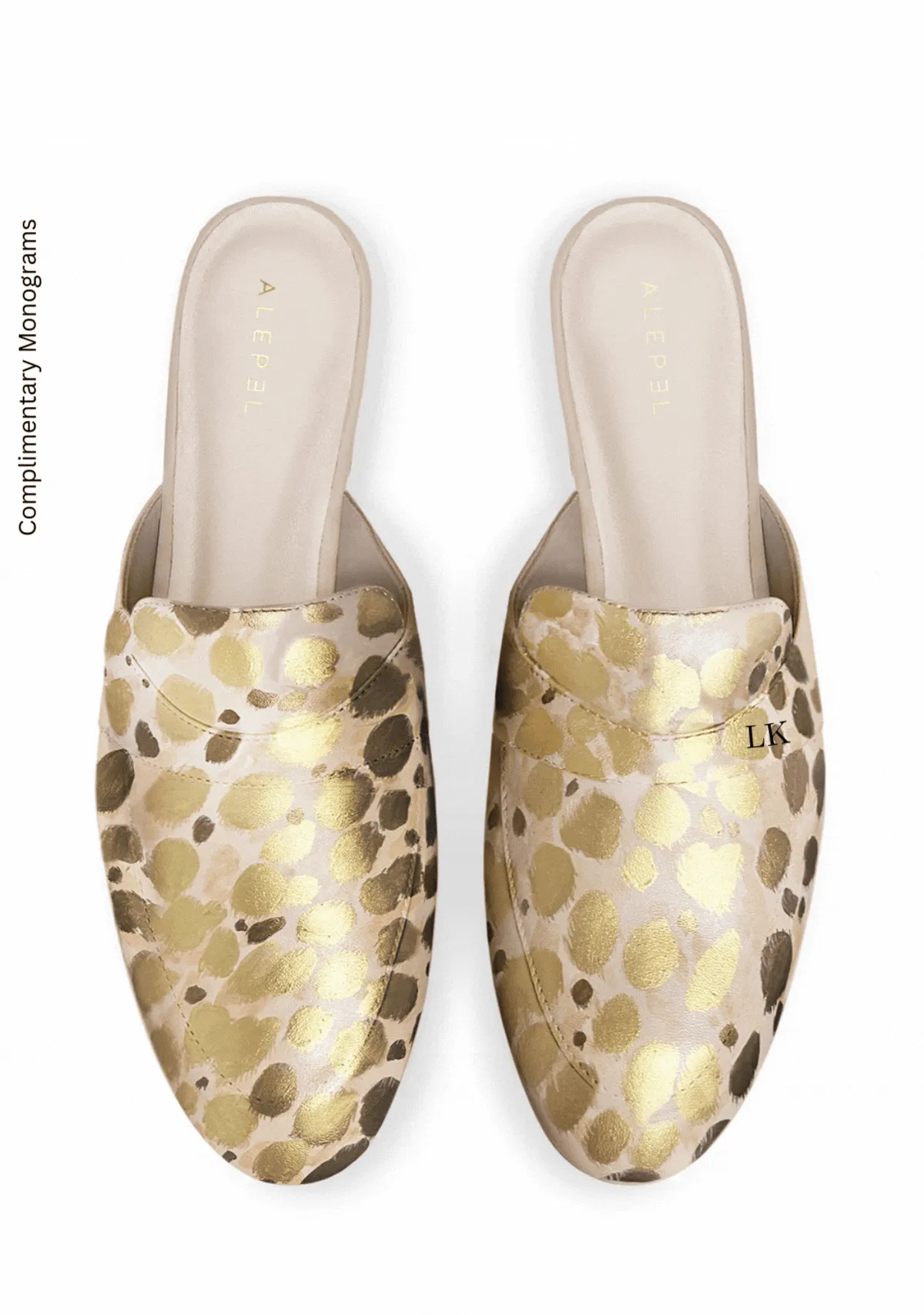 Soft Fabric Mesh Gold Cheetah Beige Mule