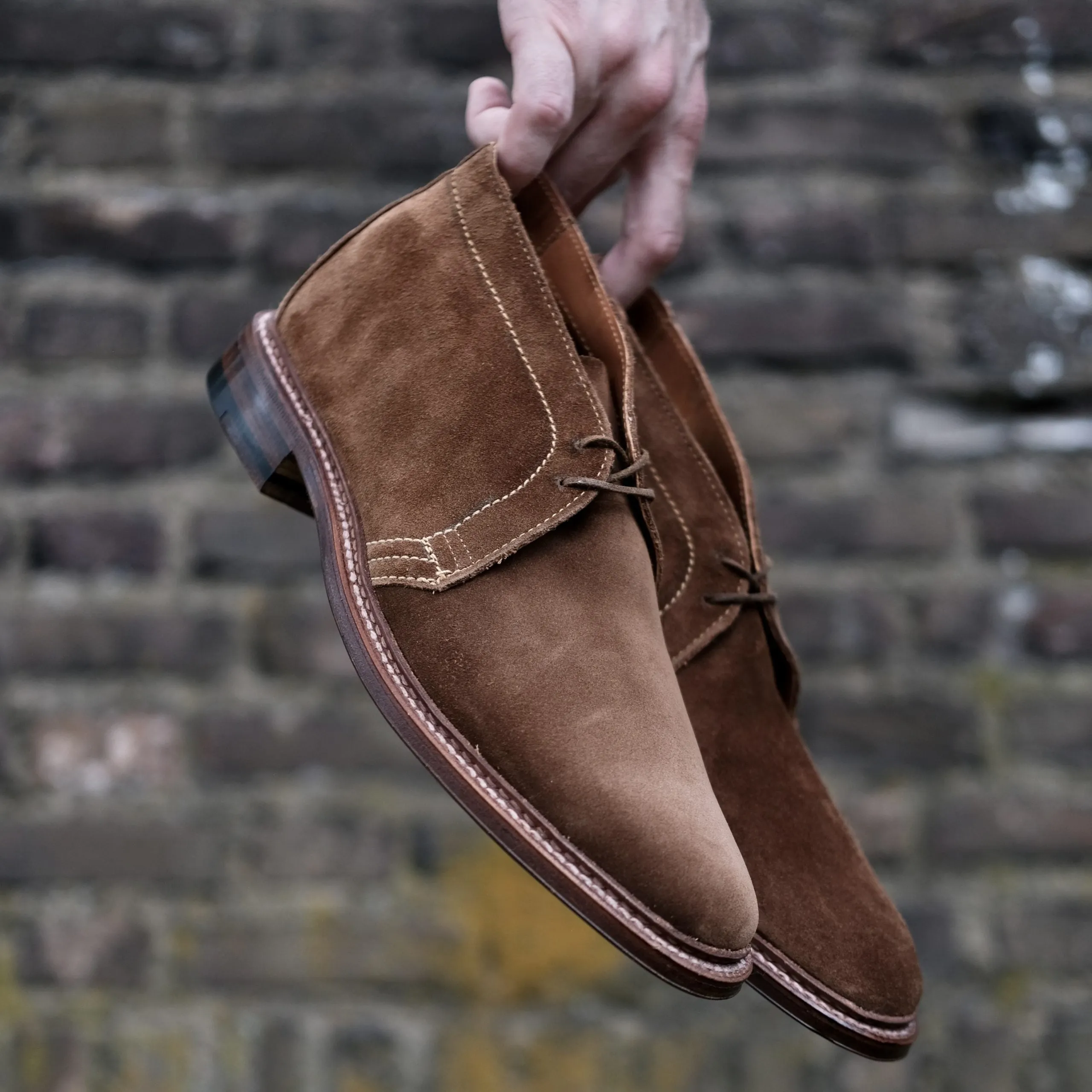 Soft Interior 1493 - Unlined Chukka in Snuff Suede