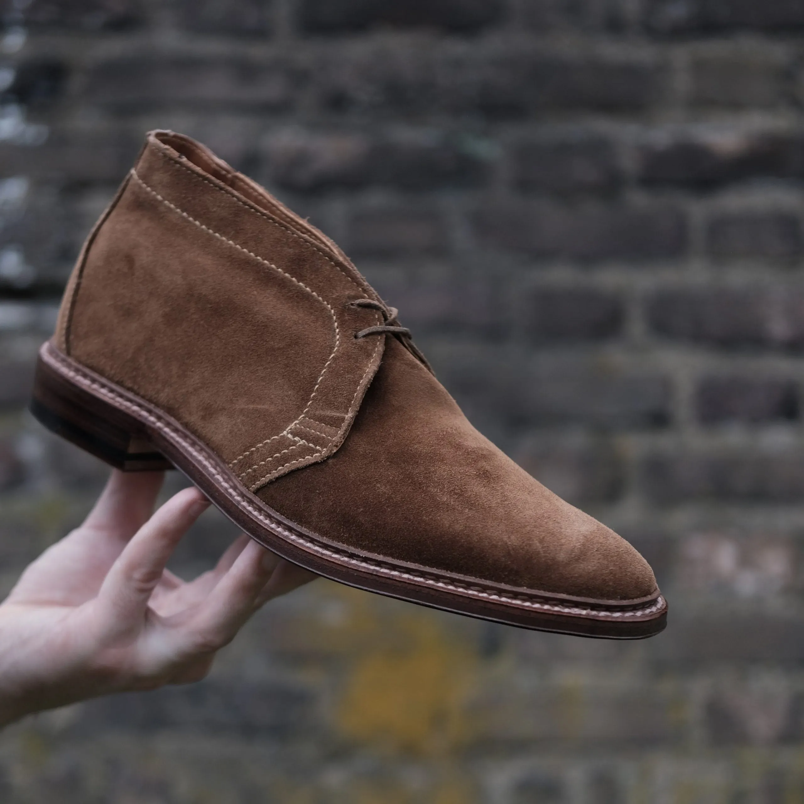 Soft Interior 1493 - Unlined Chukka in Snuff Suede