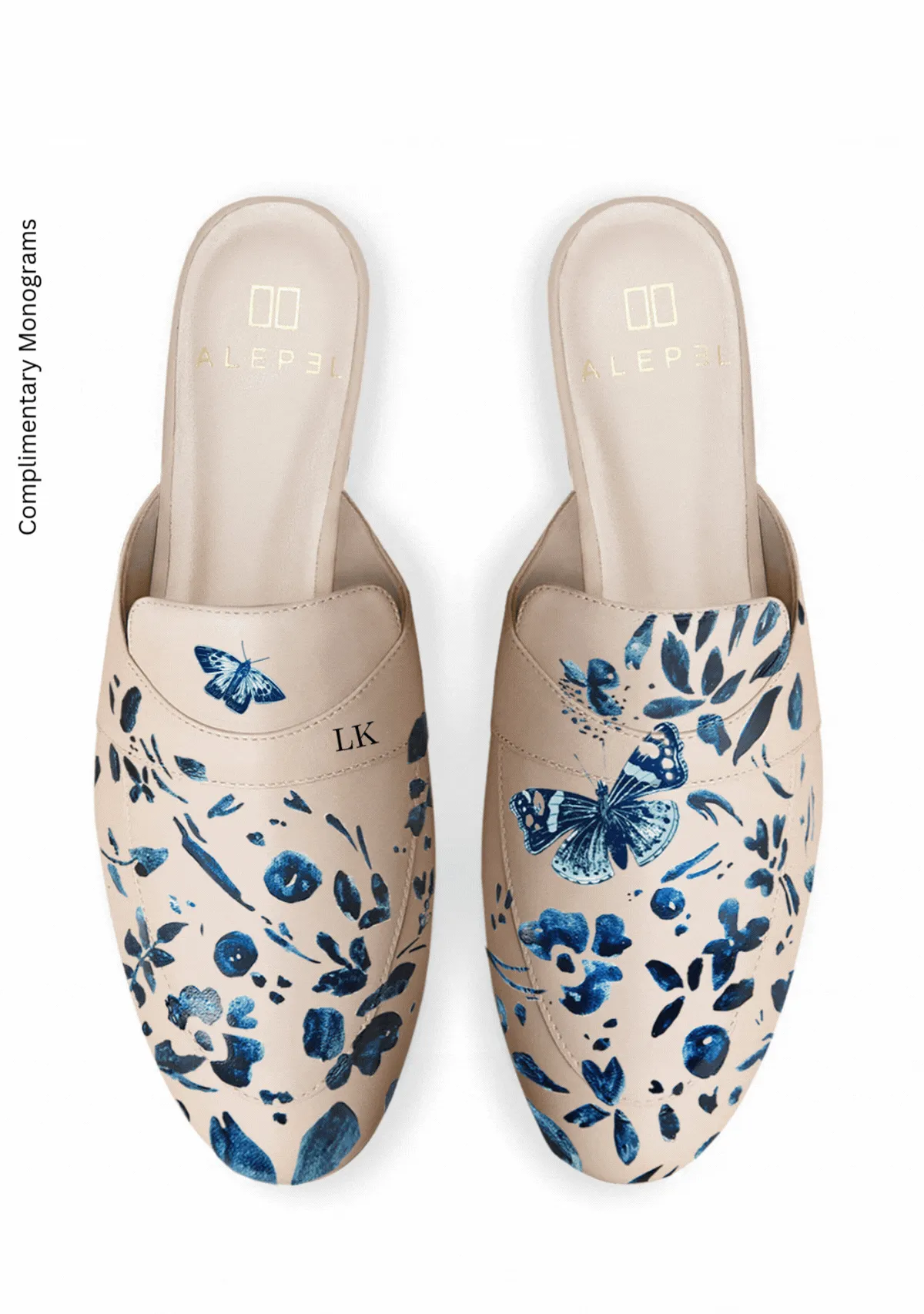 Soft strap Denim Butterfly Beige Mule