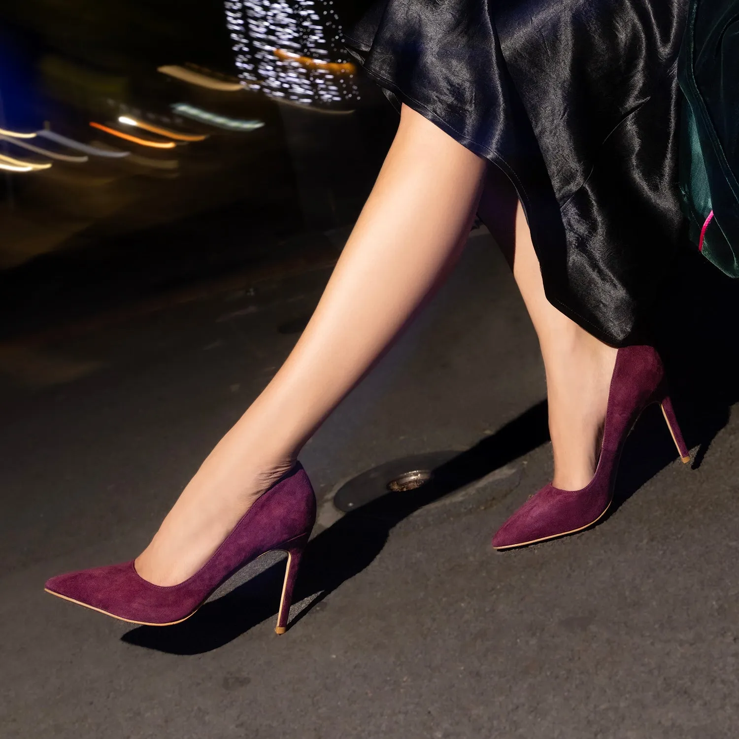 Soft Wedges Nemesis 95mm Heel | Plum suede