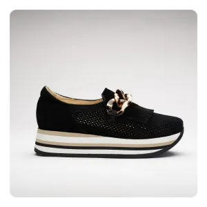 Luxurious breathability SOFTWAVES SLIP-ON WEDGE SNEAKER - BLACK - 77808BLK