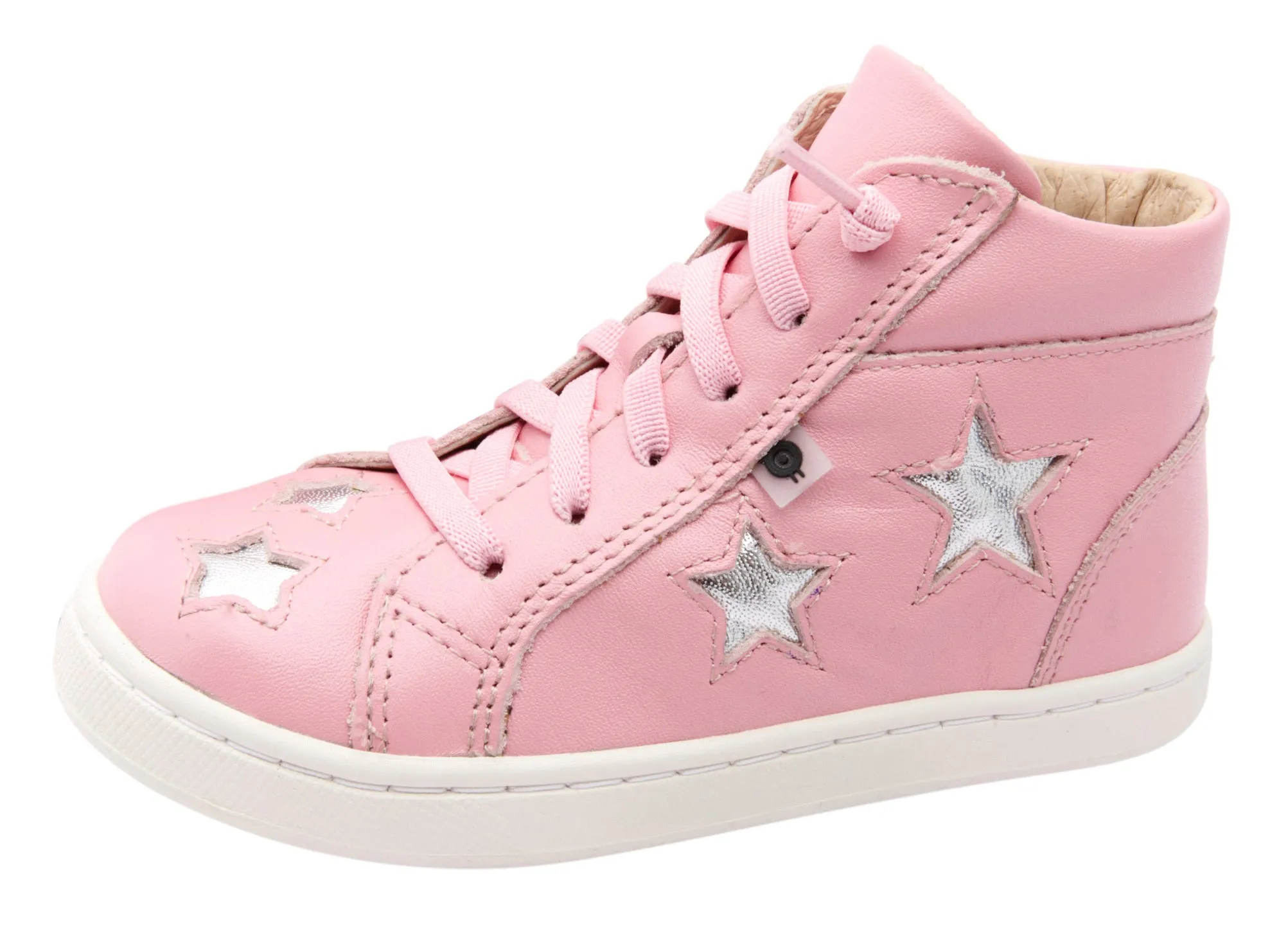 Sophisticated Kids Old Soles Girl's 6085 Starey High Top Sneaker - Pearlised Pink/Silver
