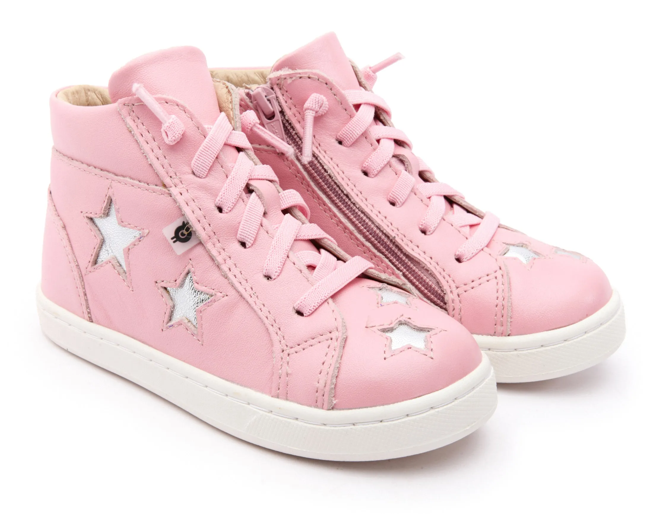 Sophisticated Kids Old Soles Girl's 6085 Starey High Top Sneaker - Pearlised Pink/Silver