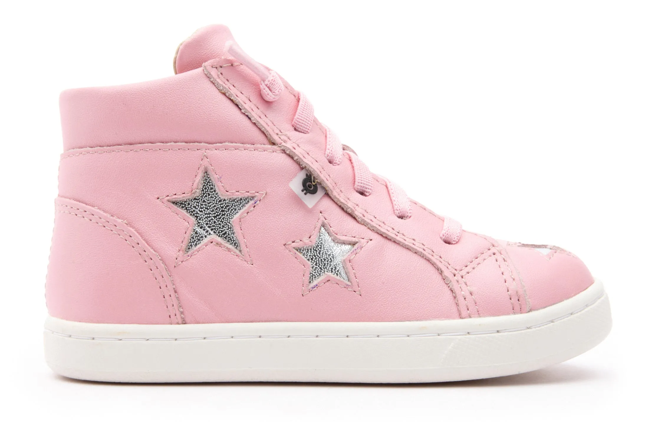 Sophisticated Kids Old Soles Girl's 6085 Starey High Top Sneaker - Pearlised Pink/Silver