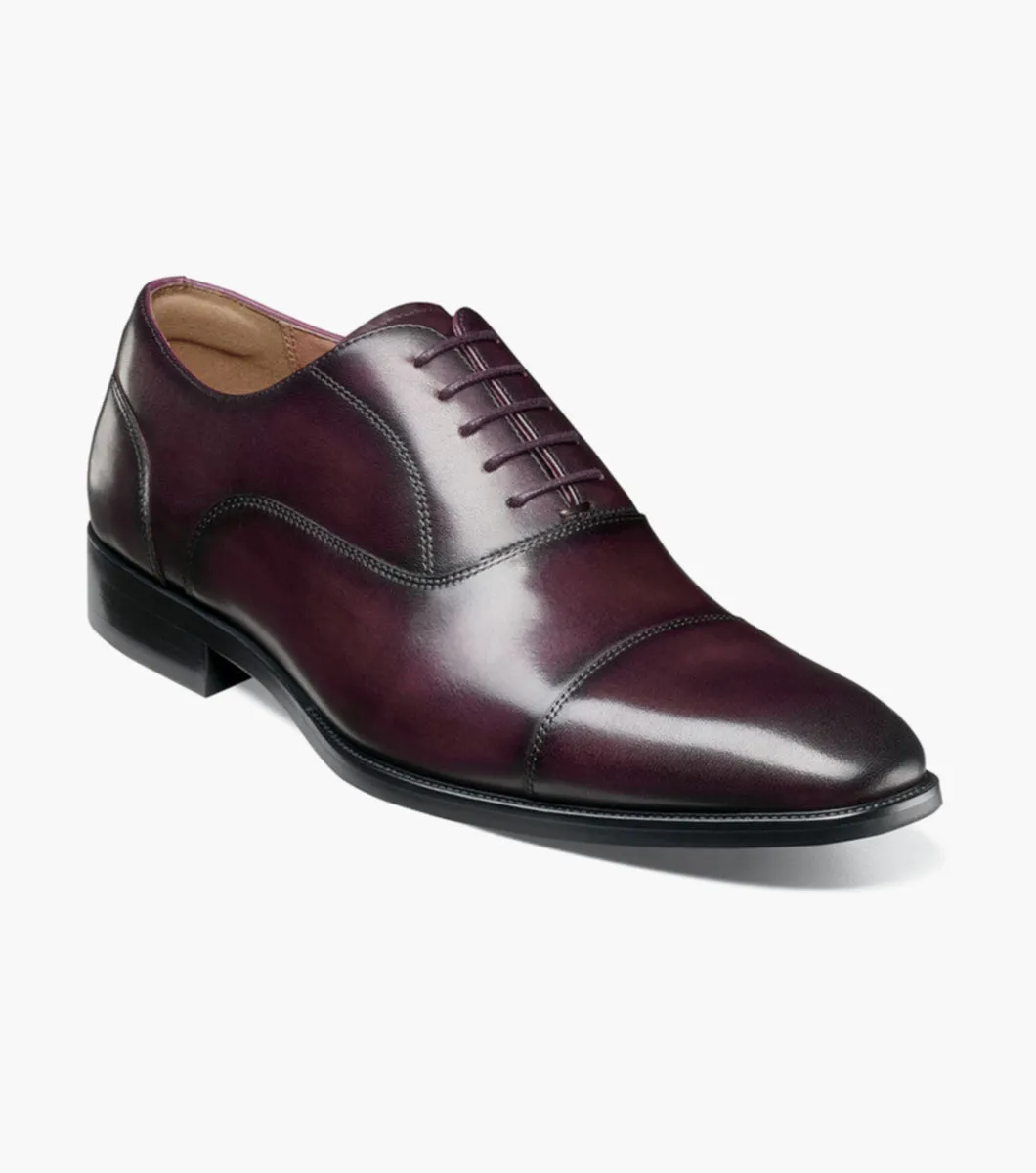 Sorrento Lux Cap Toe Bal Oxford-Burgundy | Florsheim Work Oxford