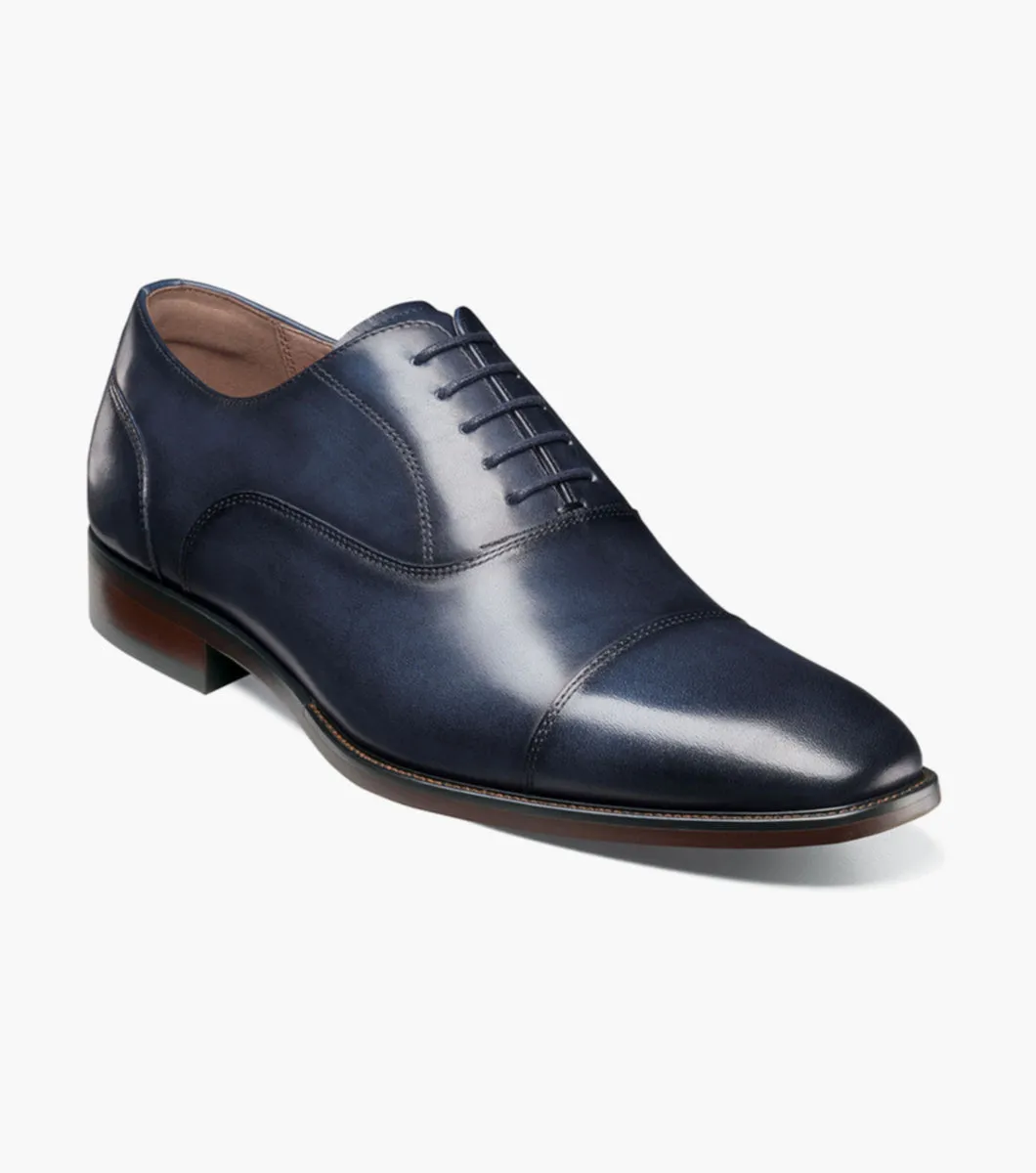 Sorrento Lux Cap Toe Bal Oxford-Navy | Florsheim Sleek Appeal