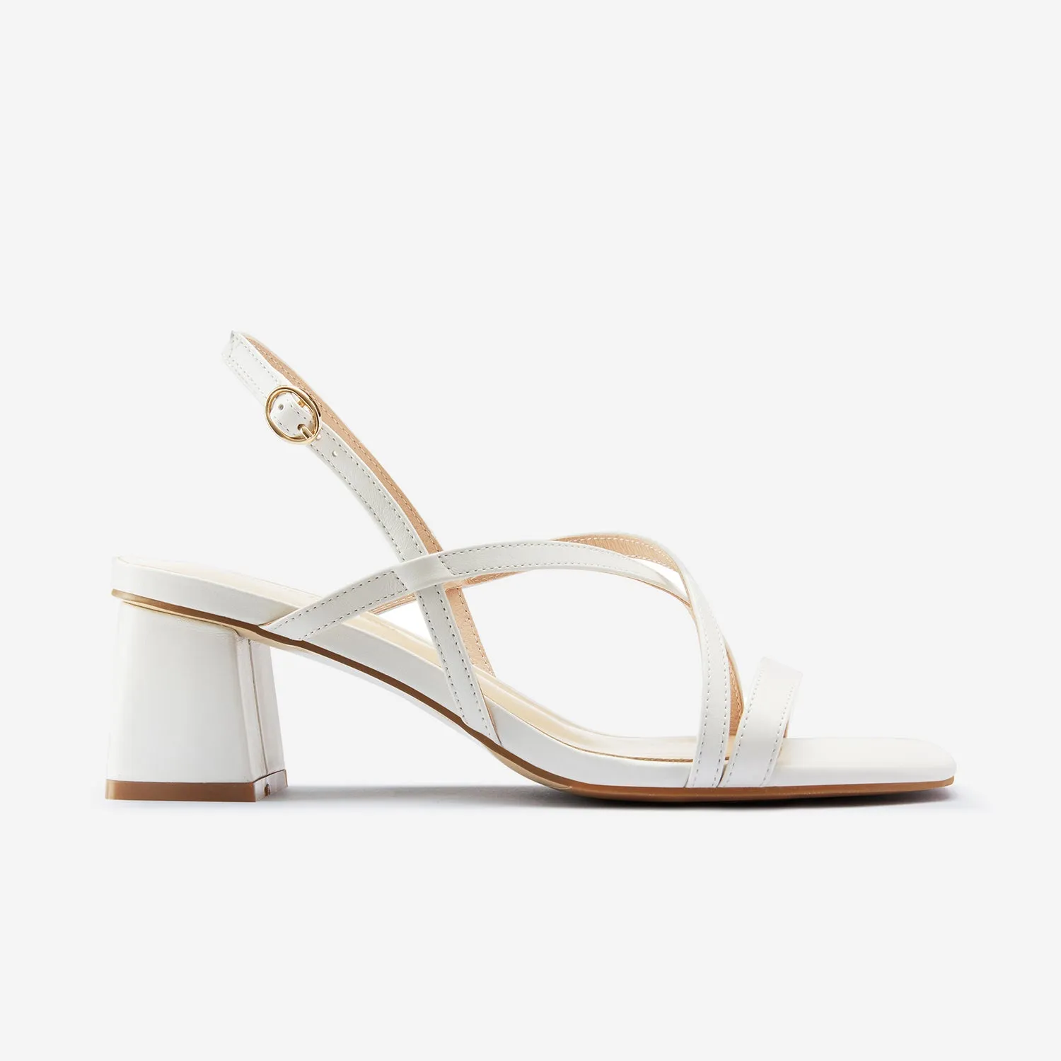 Sparkling Pumps Ella Sandal Heel | White Leather
