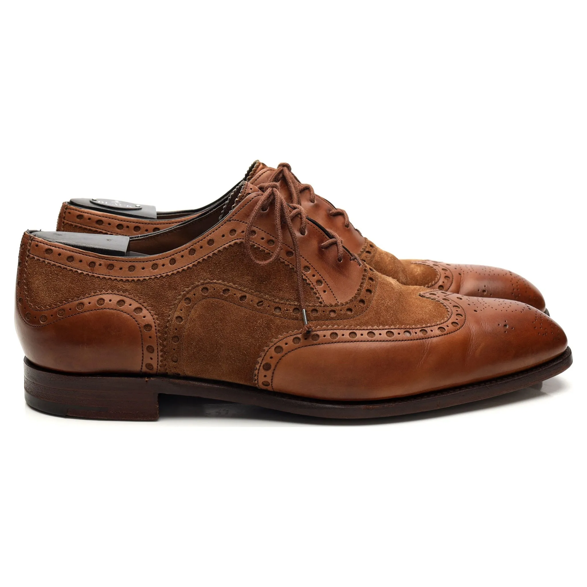 Smart Fit Shoes Easy Walking 'Spectator' Brown Leather and Suede Oxford Brogues UK 8 US 9