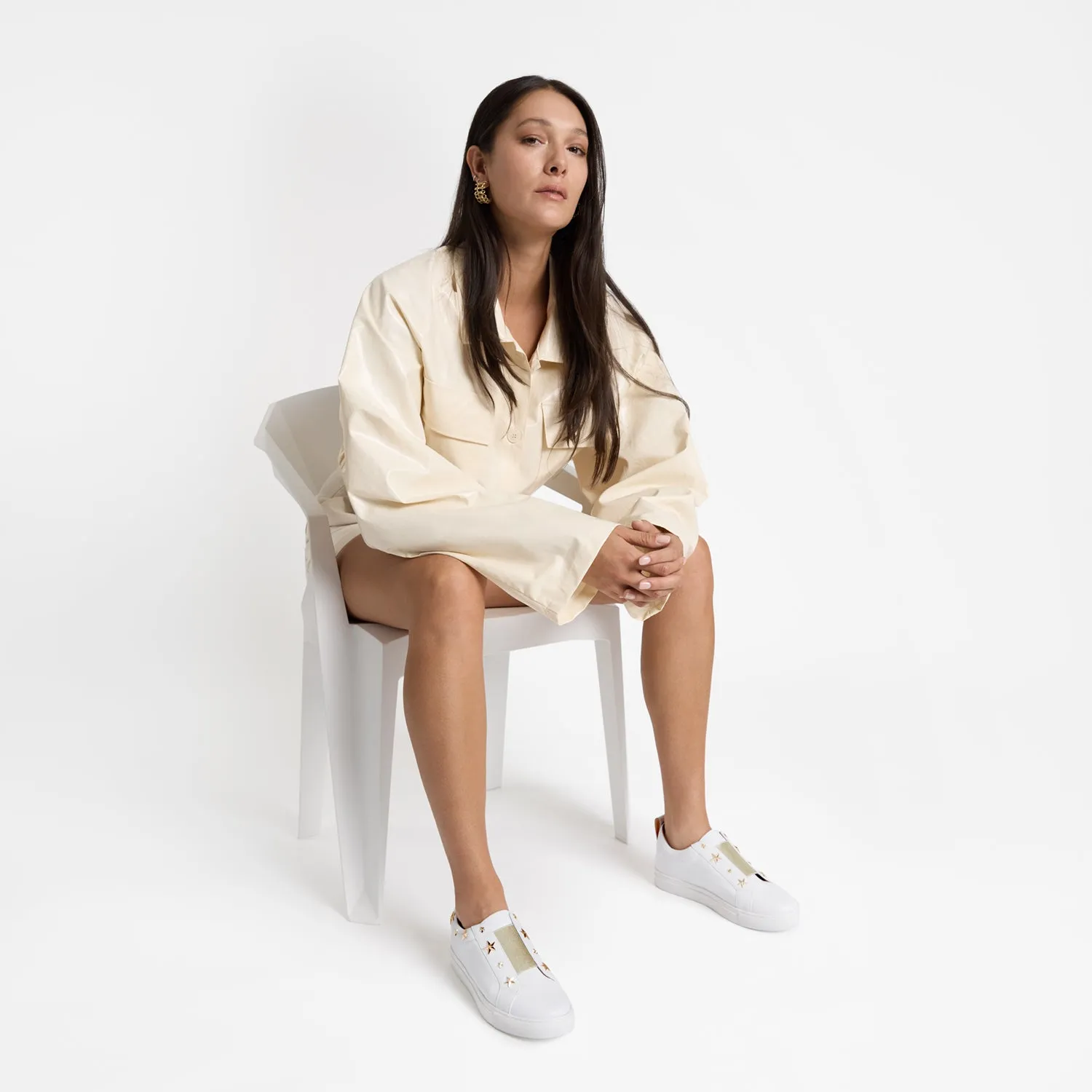 Sporty Heels Felix Sneaker | White leather