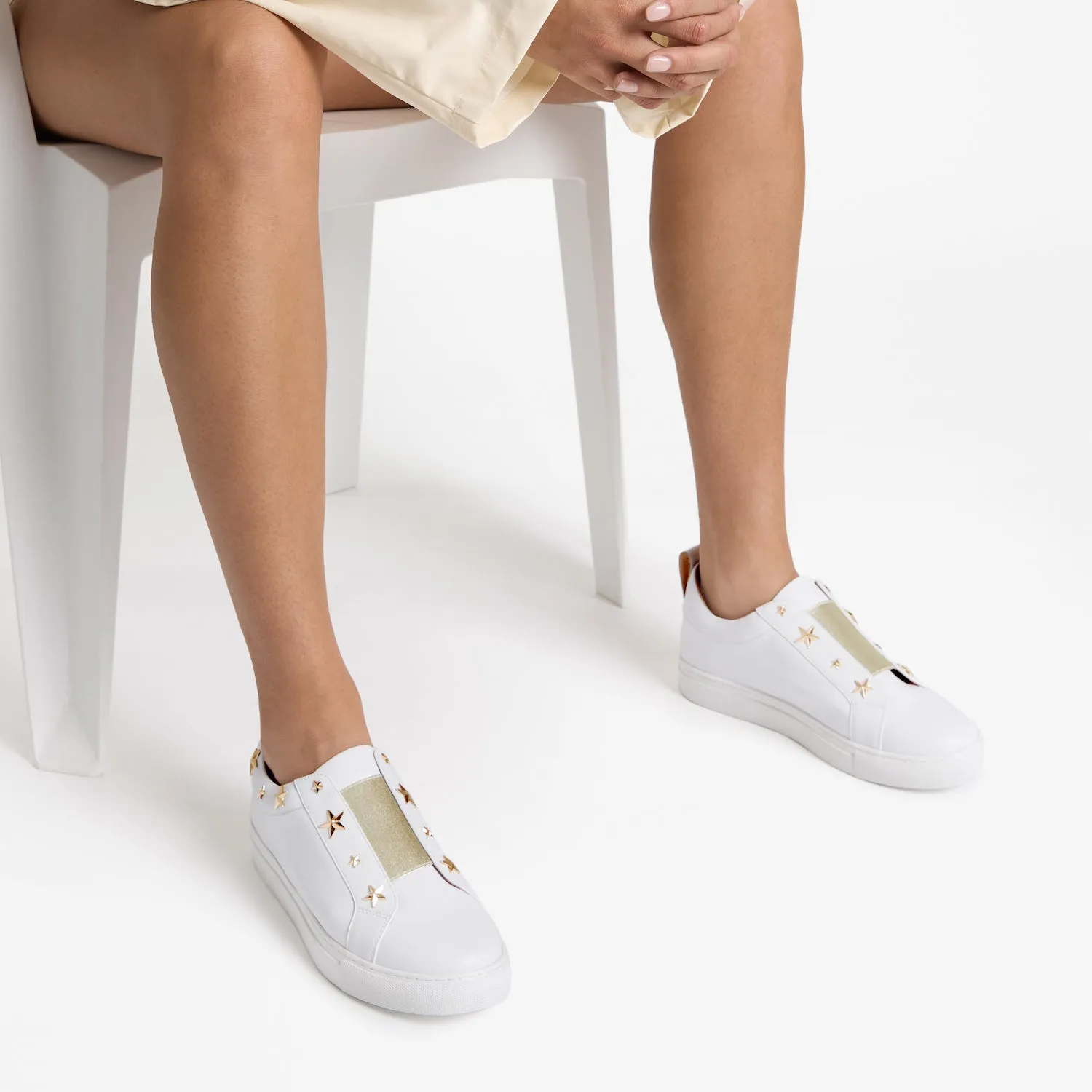 Sporty Heels Felix Sneaker | White leather
