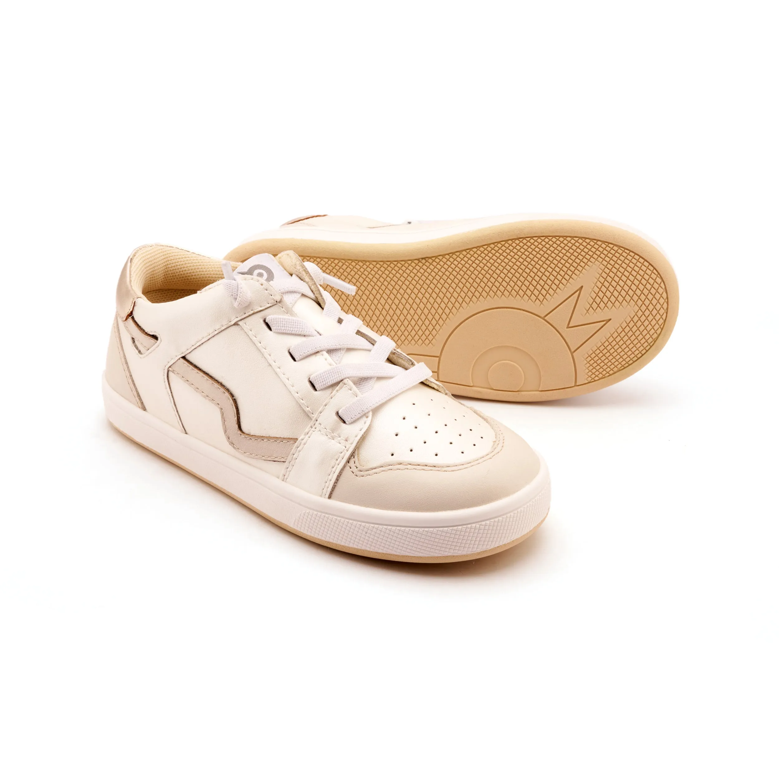 spring shoes Old Soles Girl's Field Runner Casual Shoes - Nacardo Blanco / Vanilla / Gold