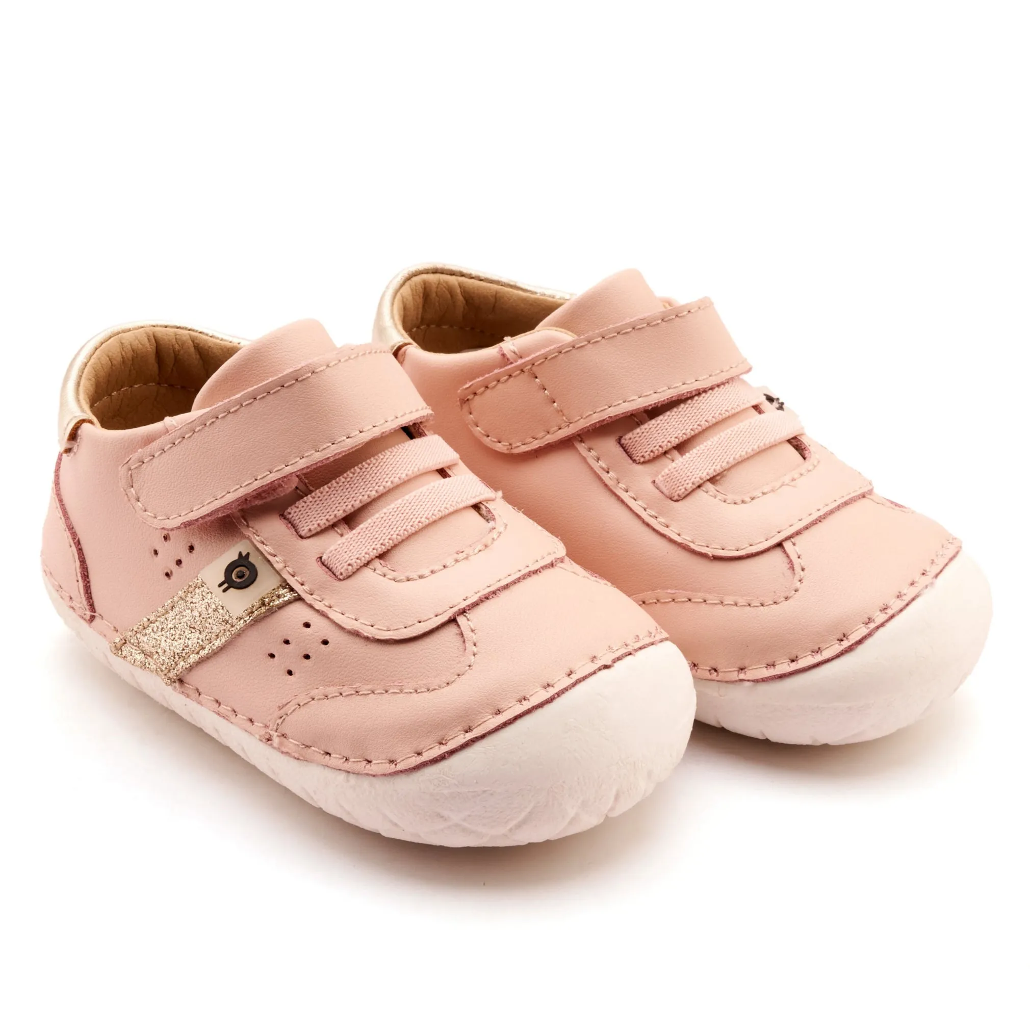 Old Soles Girl's Roady Pave Casual Shoes - Powder Pink / Glam Gold / Gold Kids' sneakers Lightweight kids' wear