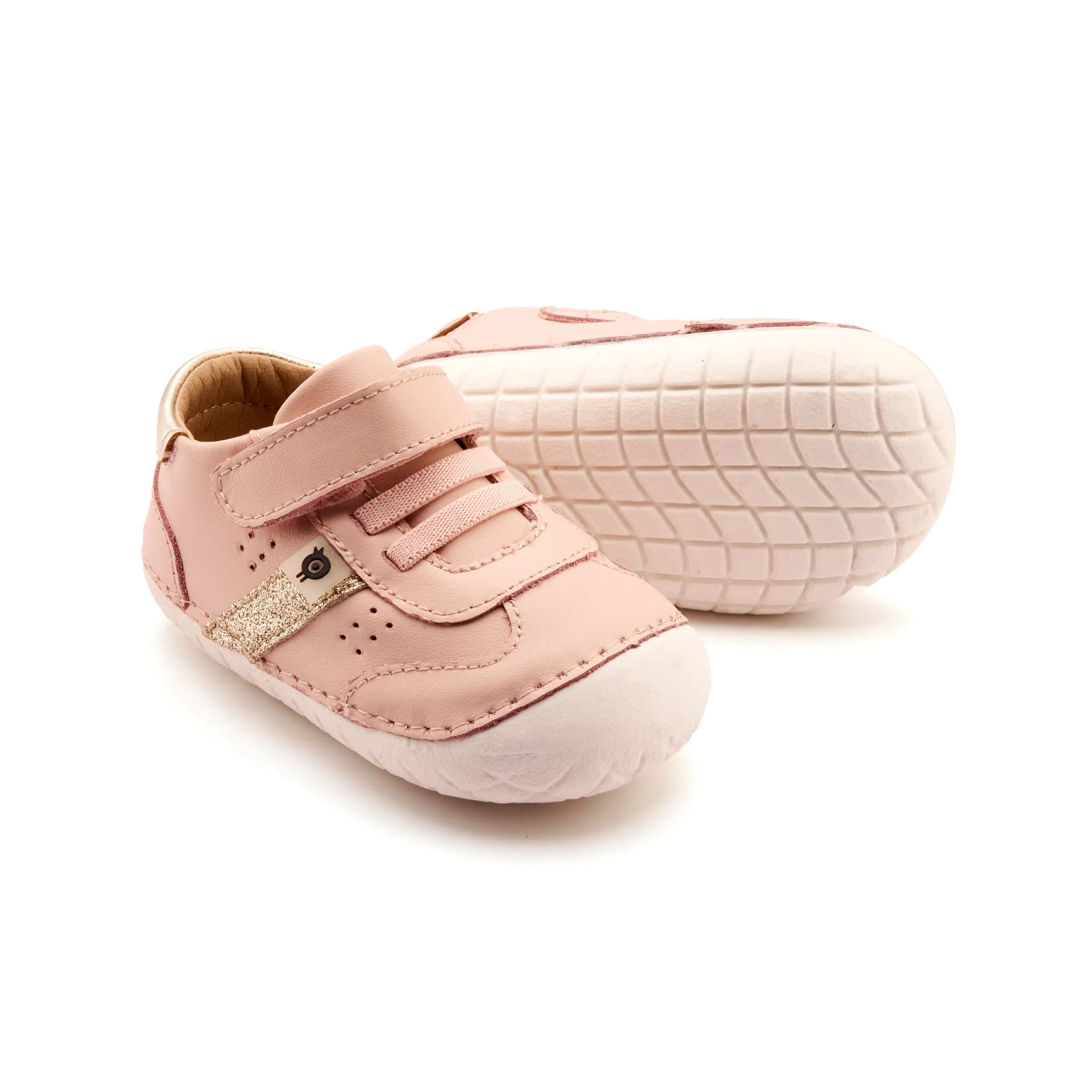spring shoes Old Soles Girl's Roady Pave Casual Shoes - Powder Pink / Glam Gold / Gold
