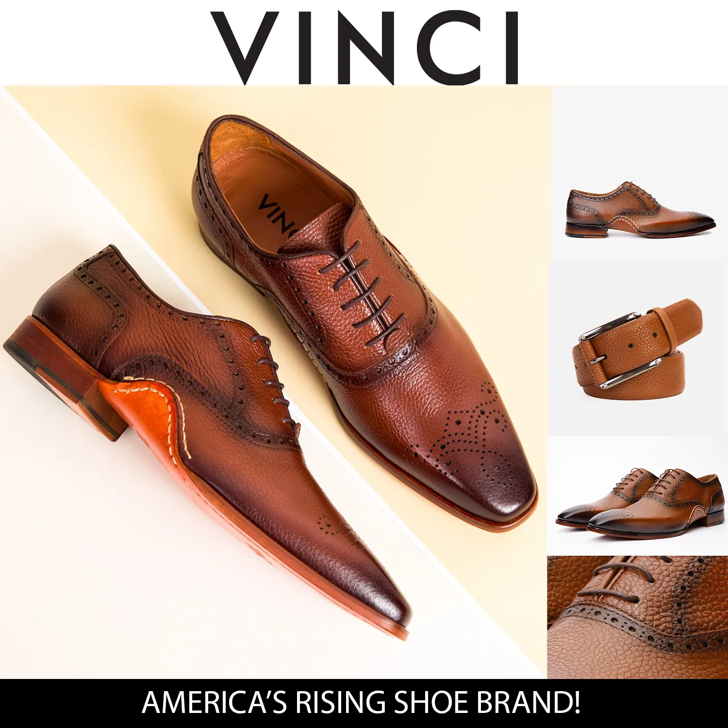 Sprint The Draco Handmade Tan Semi Brogue Oxford Men Shoe