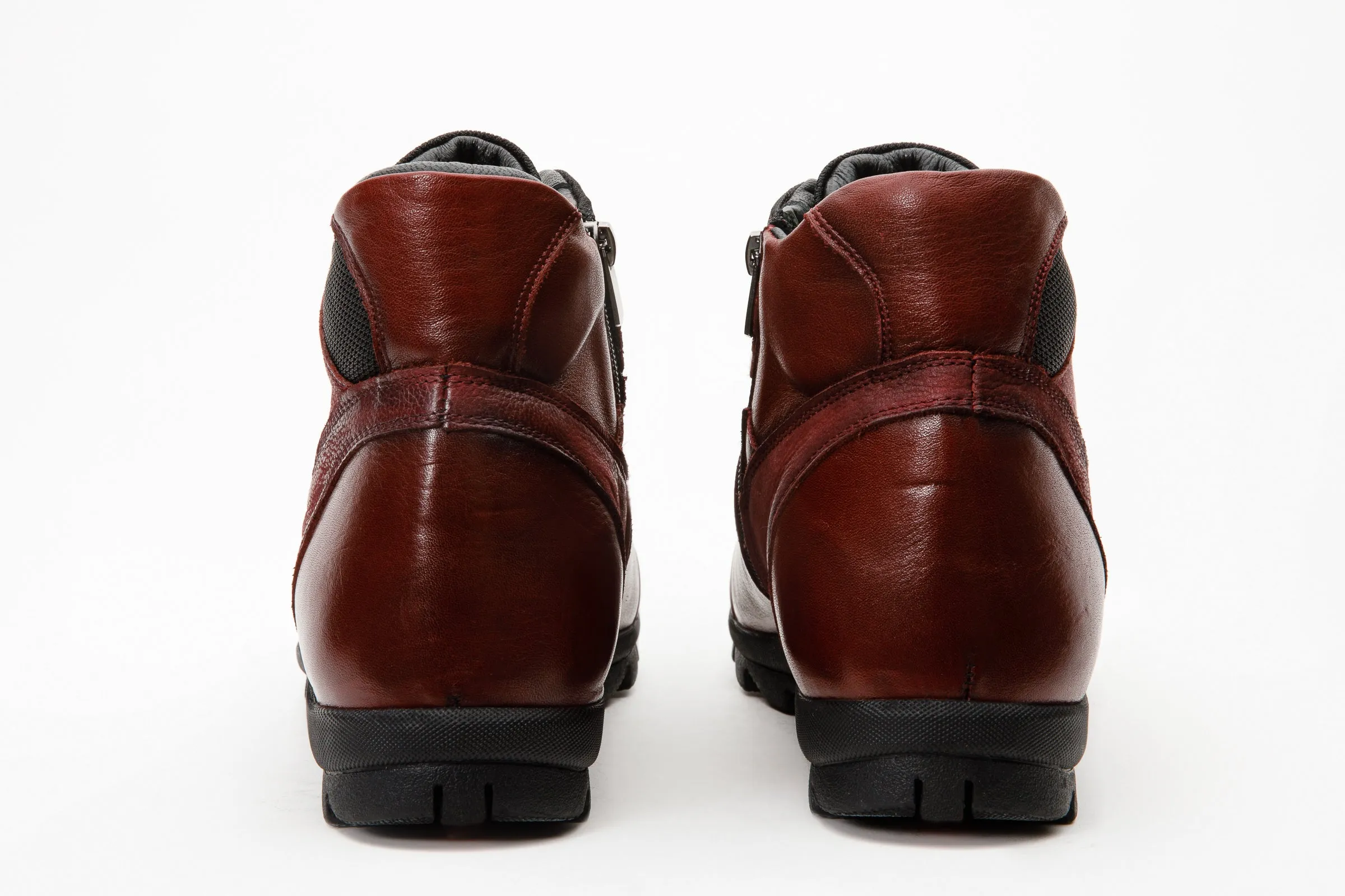 Stable The Houston Leather Burgundy Lace-Up Casual Men Boot with a Zipper