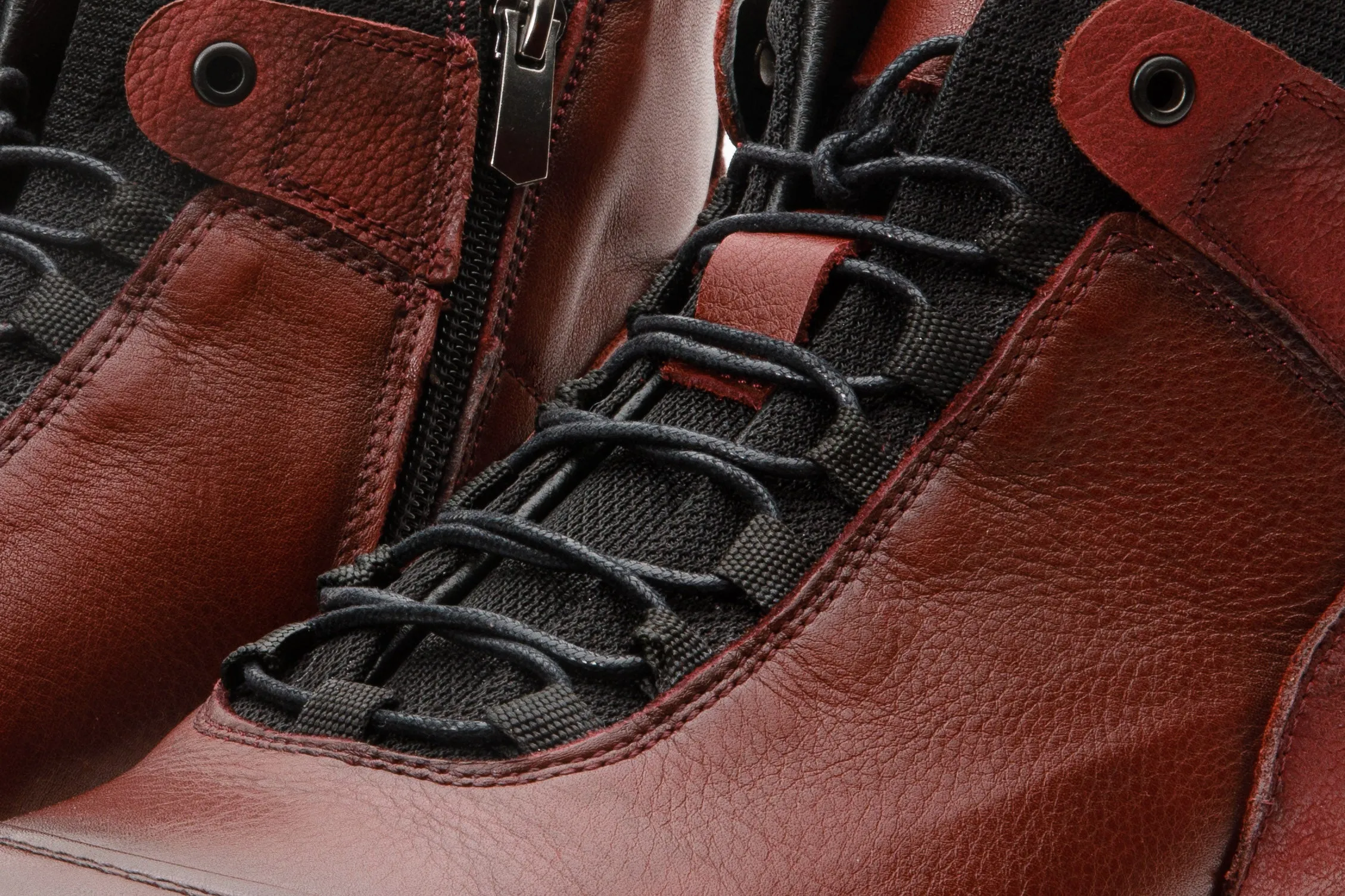 Stable The Houston Leather Burgundy Lace-Up Casual Men Boot with a Zipper
