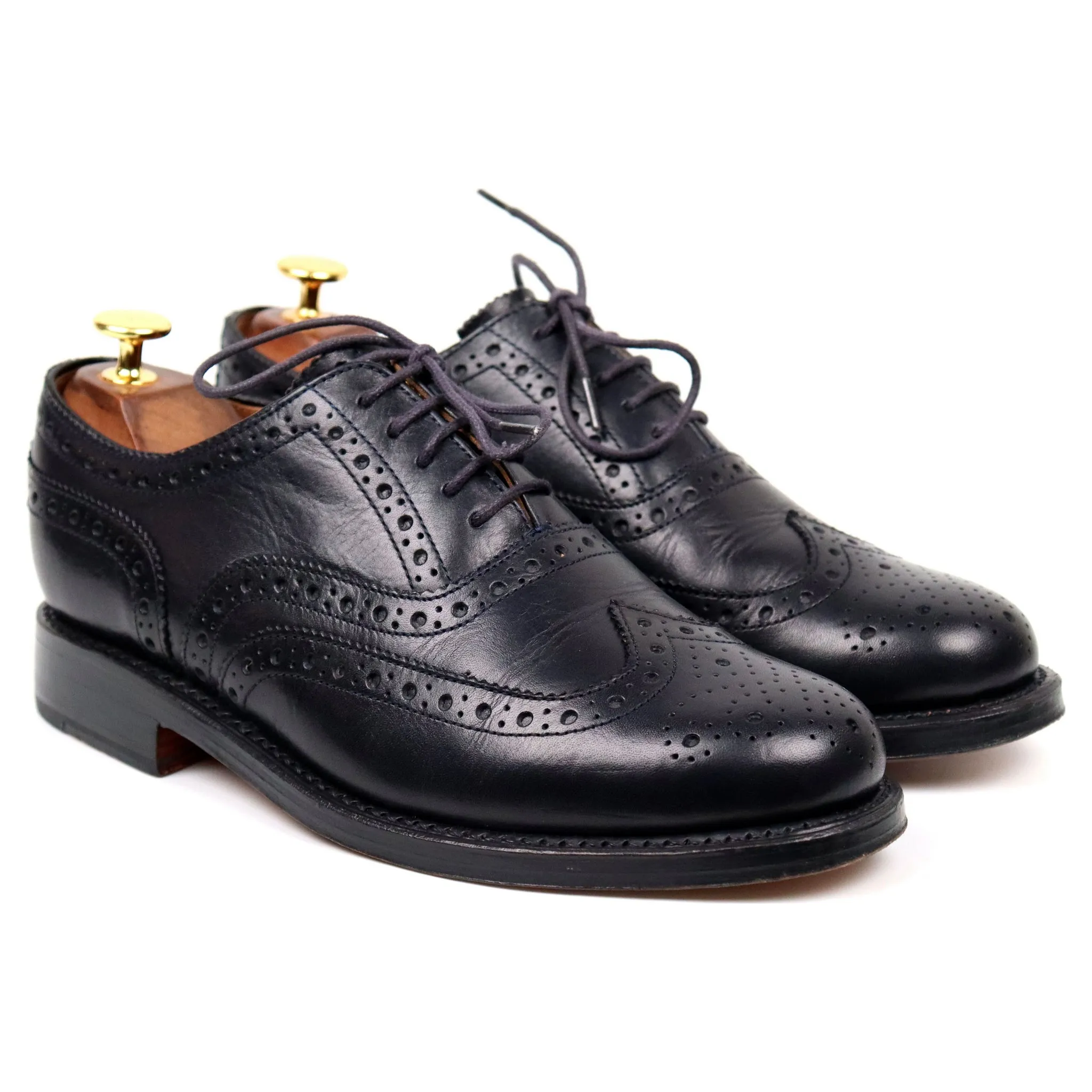 Weekend Wear Mud Defense 'Stanley' Navy Blue Leather Brogues UK 6.5 G