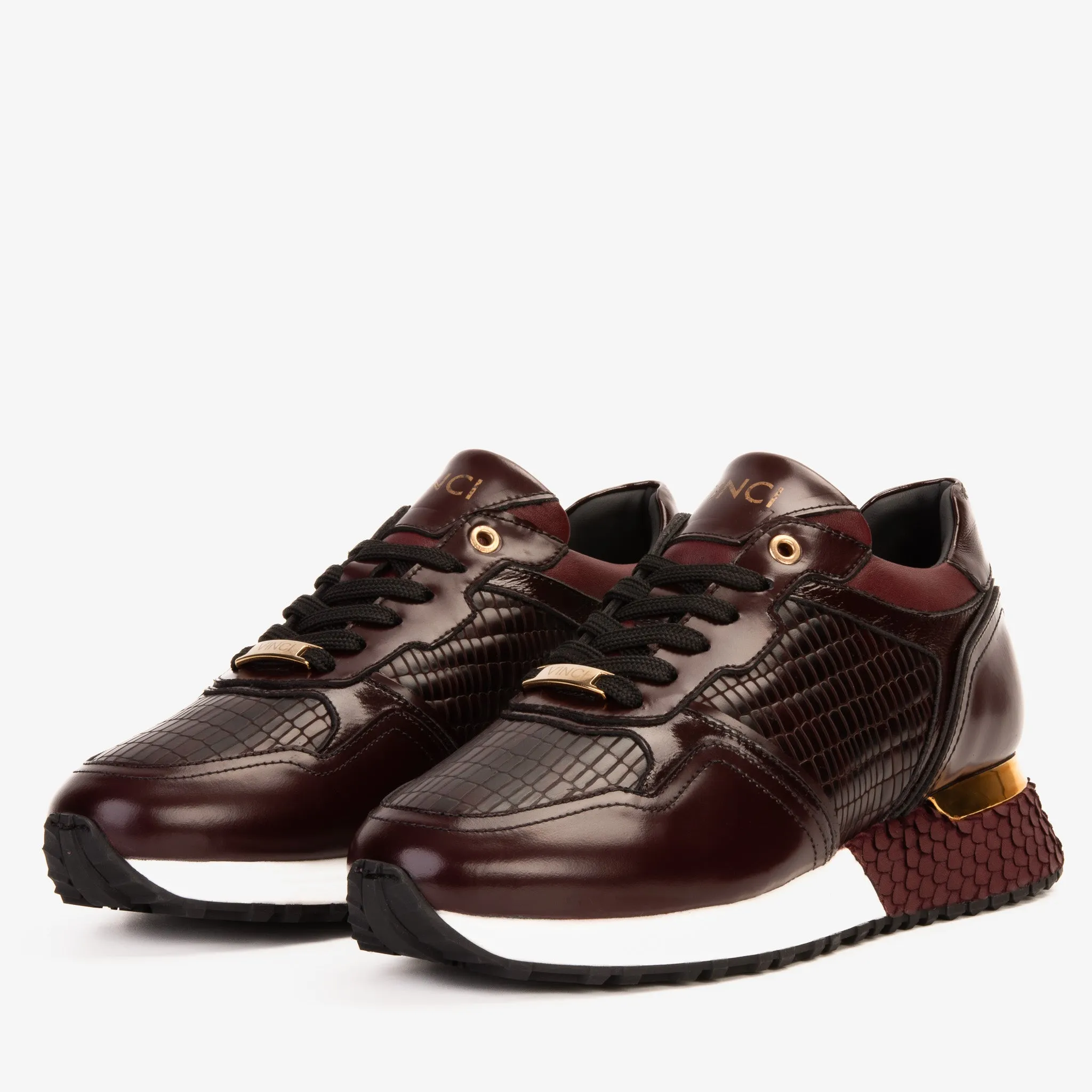 Stiletto The Empire Burgundy Leather Men Sneaker