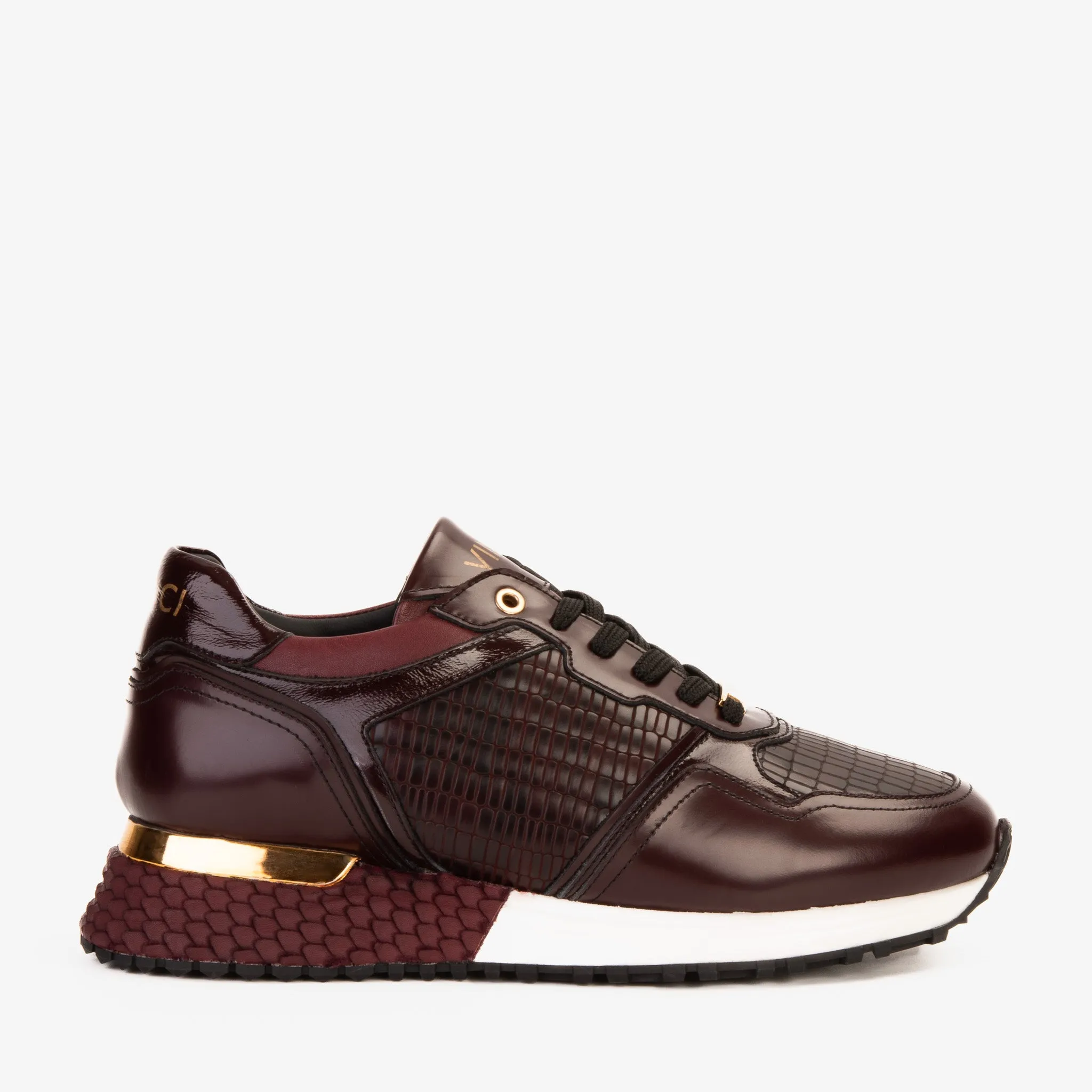 Play Mode Soft Tone The Empire Burgundy Leather Men Sneaker