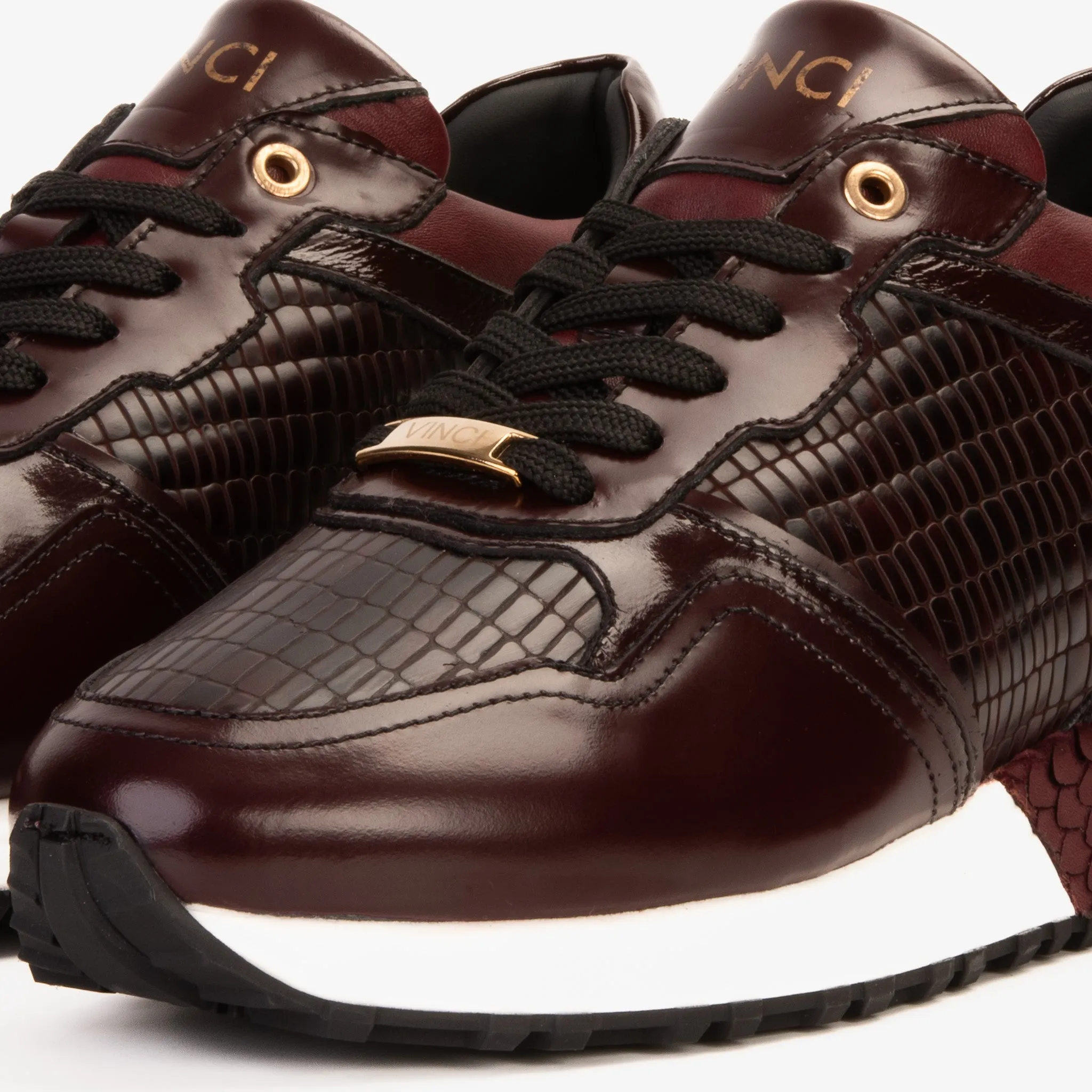 Stiletto The Empire Burgundy Leather Men Sneaker