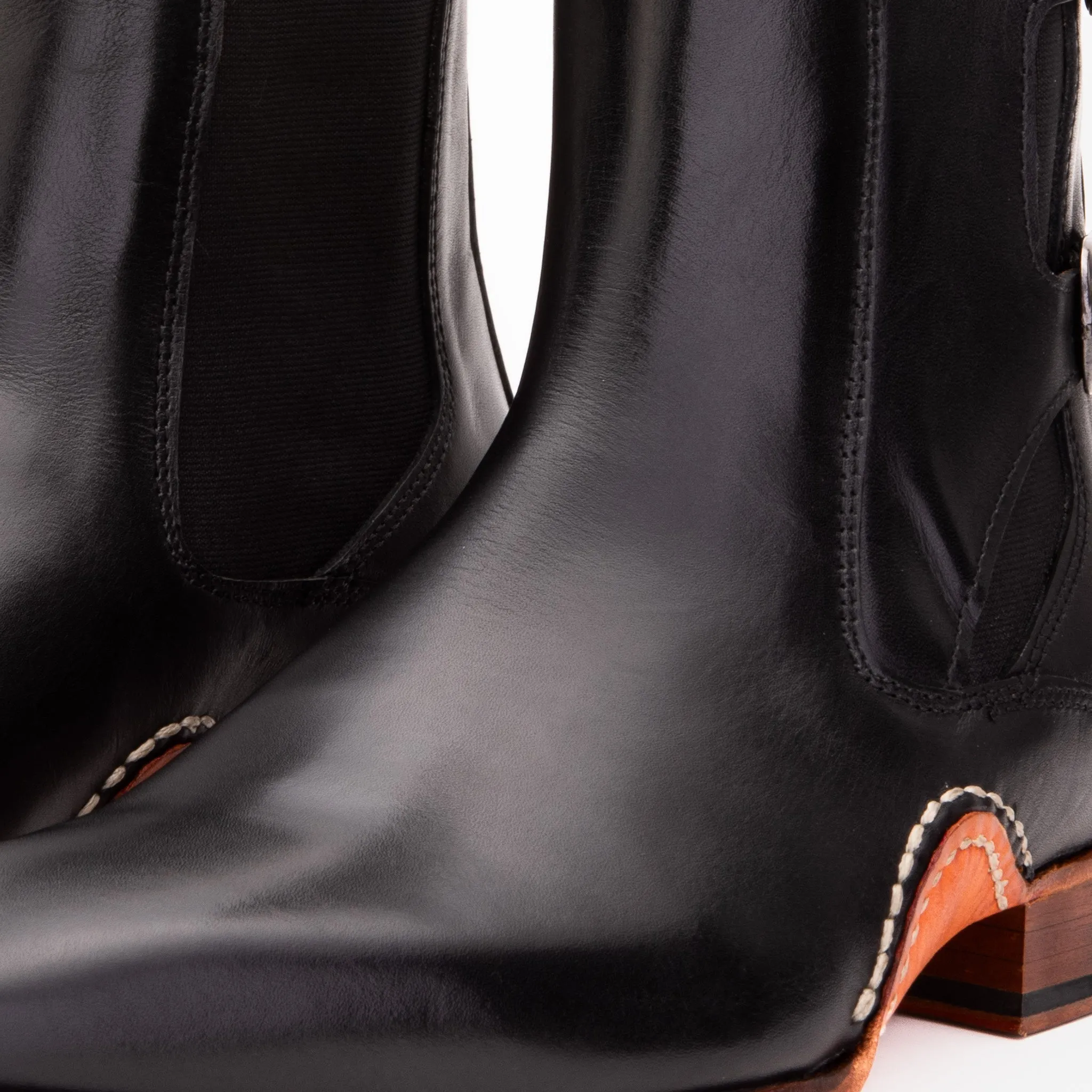 Stiletto The Royal Hand Craft Black Leather Double-Buckle Chelsea Men Boot