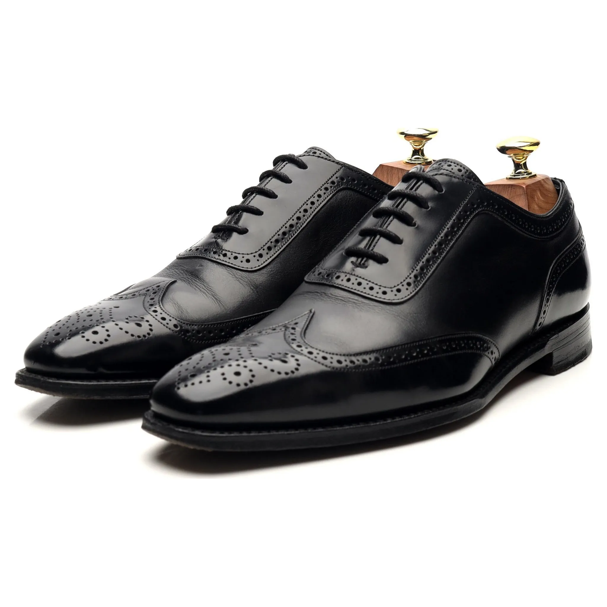 Simple Fit Style Work Comfort M&S Black Leather Oxford Brogues UK 7 F