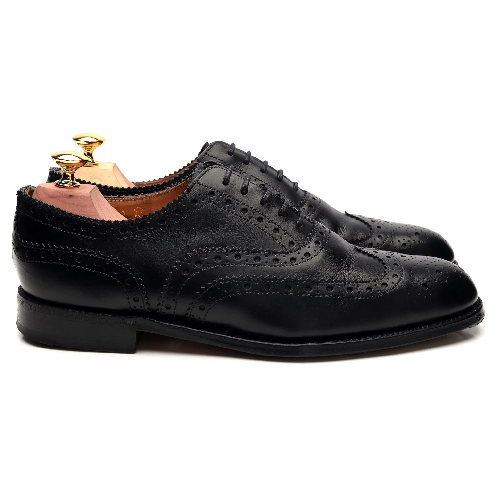 G:One 'Westminster' Black Leather Oxford Brogue UK 7.5 F Quick Step Shoes Office Fashion Style