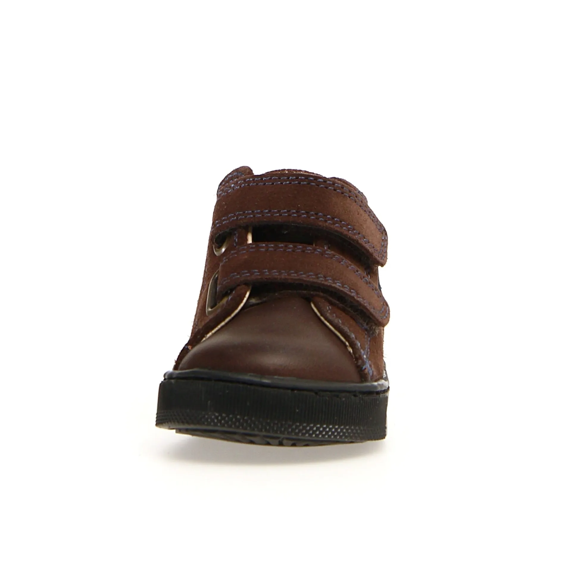 Strap Details Falcotto Boy's and Girl's Michael Fashion Sneakers, Dark Brown - Indigo