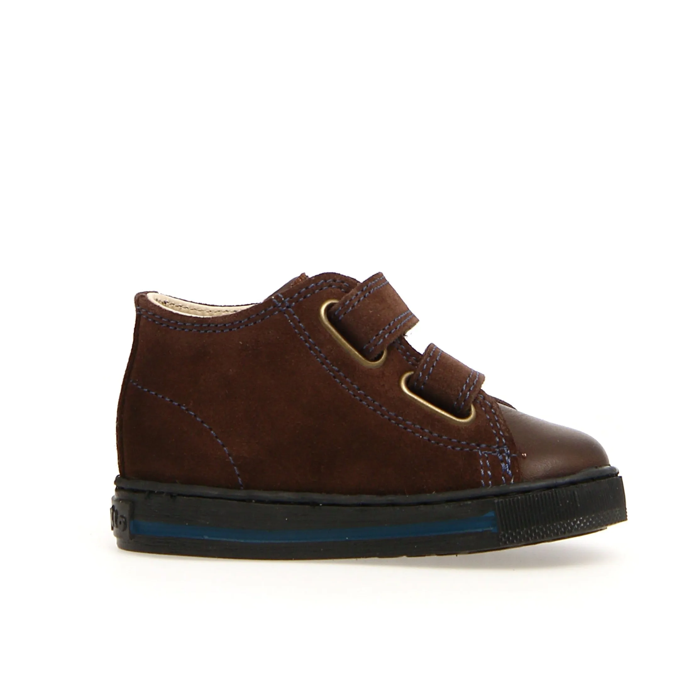 Strap Details Falcotto Boy's and Girl's Michael Fashion Sneakers, Dark Brown - Indigo
