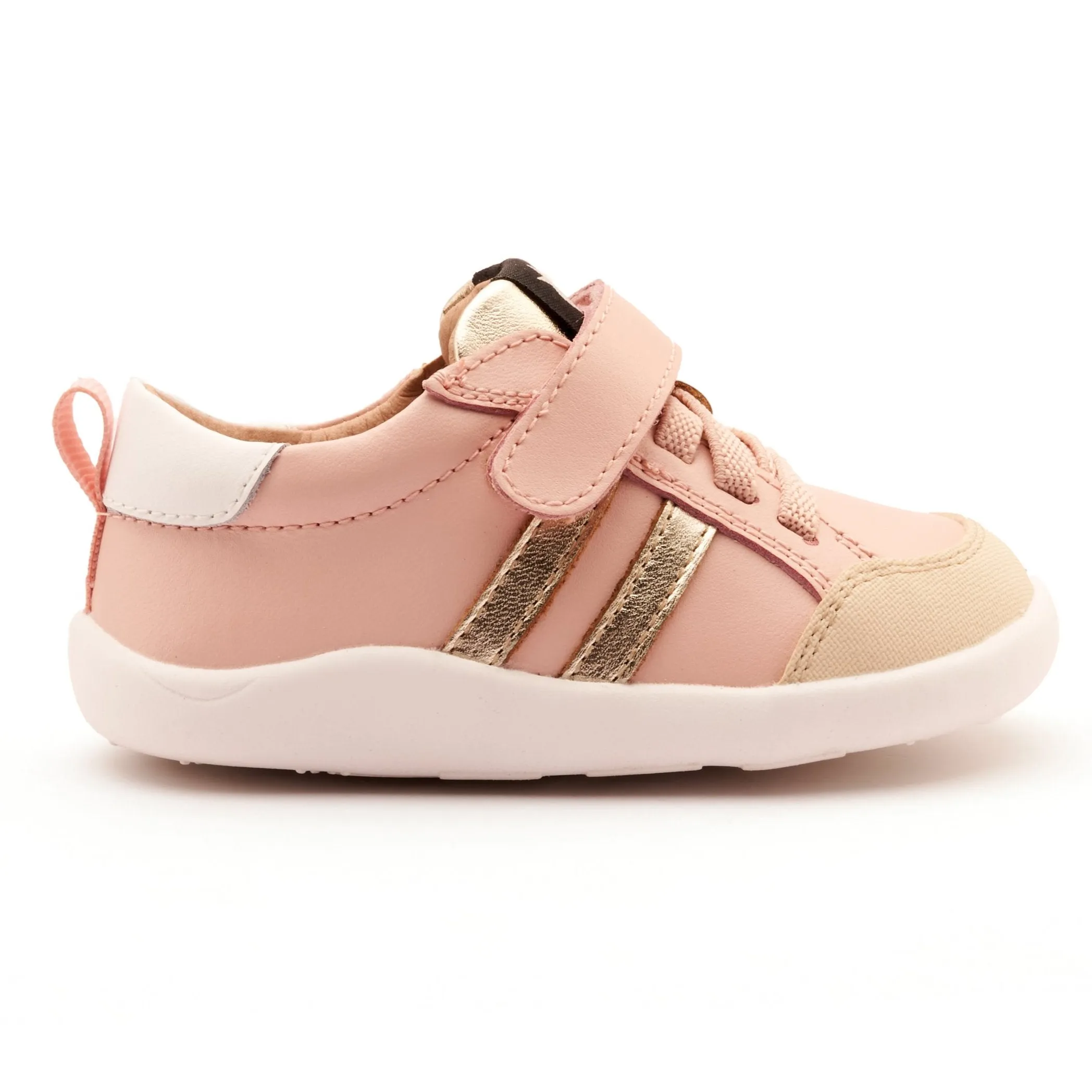 Strap Kids Old Soles Girl's Bowler Ground Casual Shoes - Powder Pink / Gold / Snow